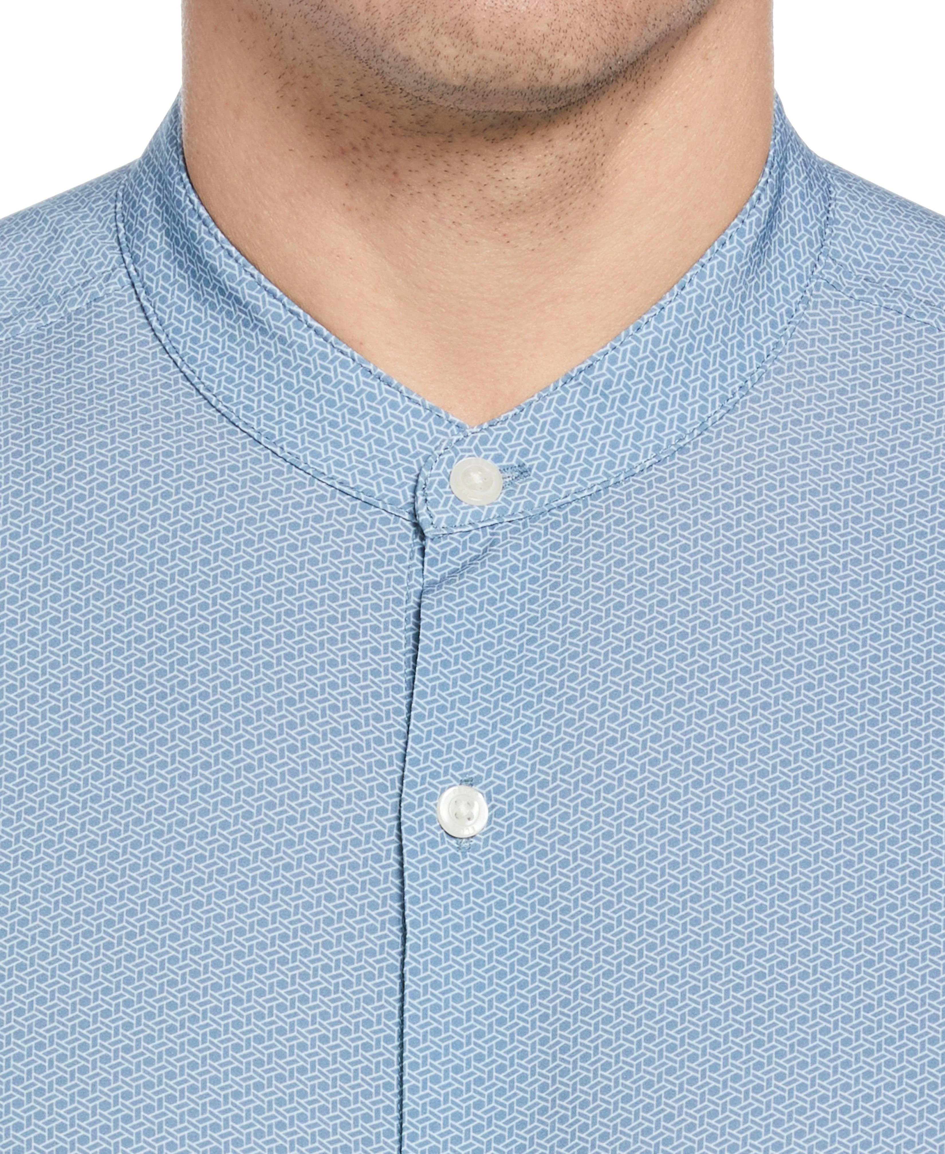 Banded Collar Total Stretch Geo Link Shirt