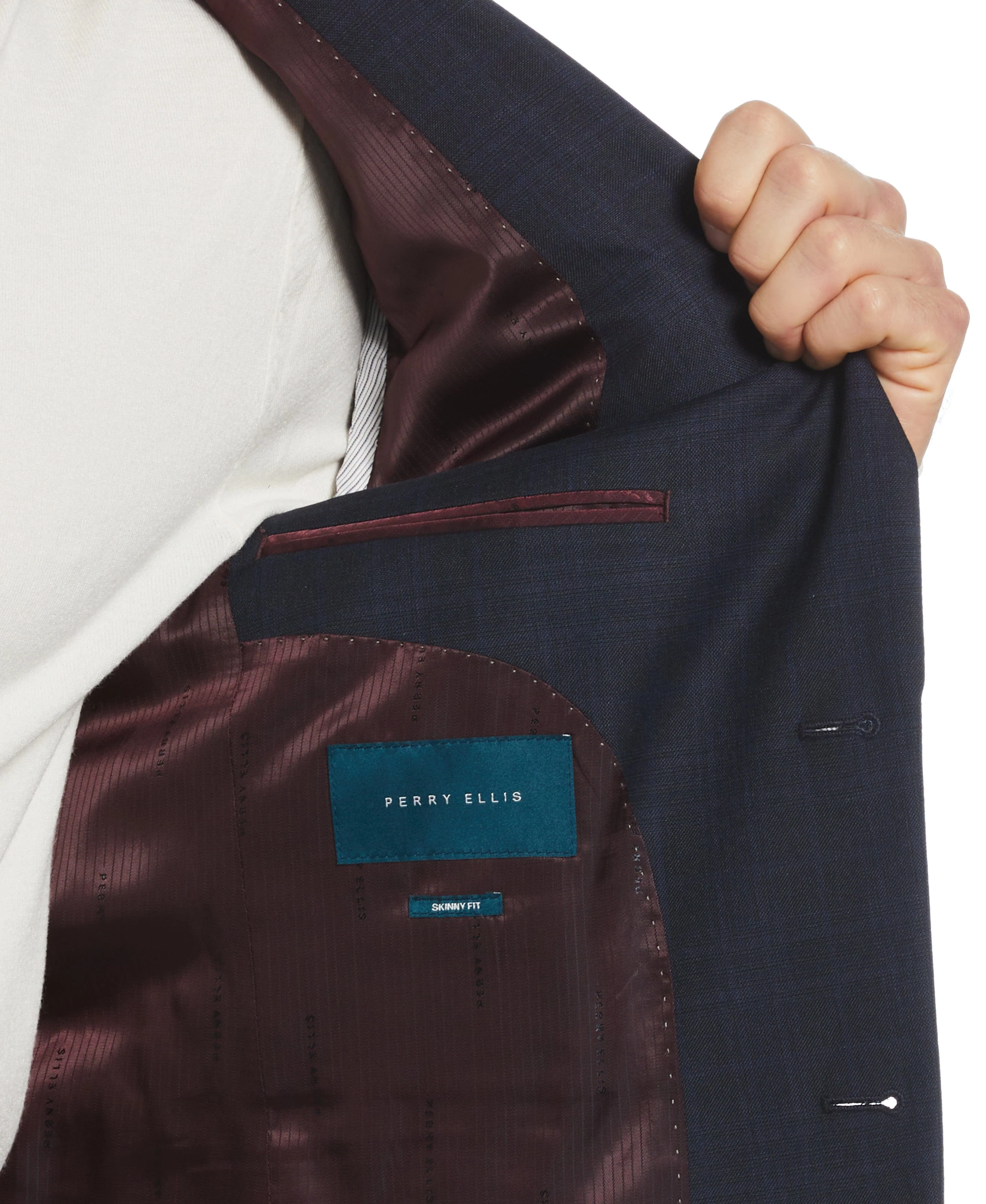 Skinny Fit Plaid Notch Lapel Suit Jacket