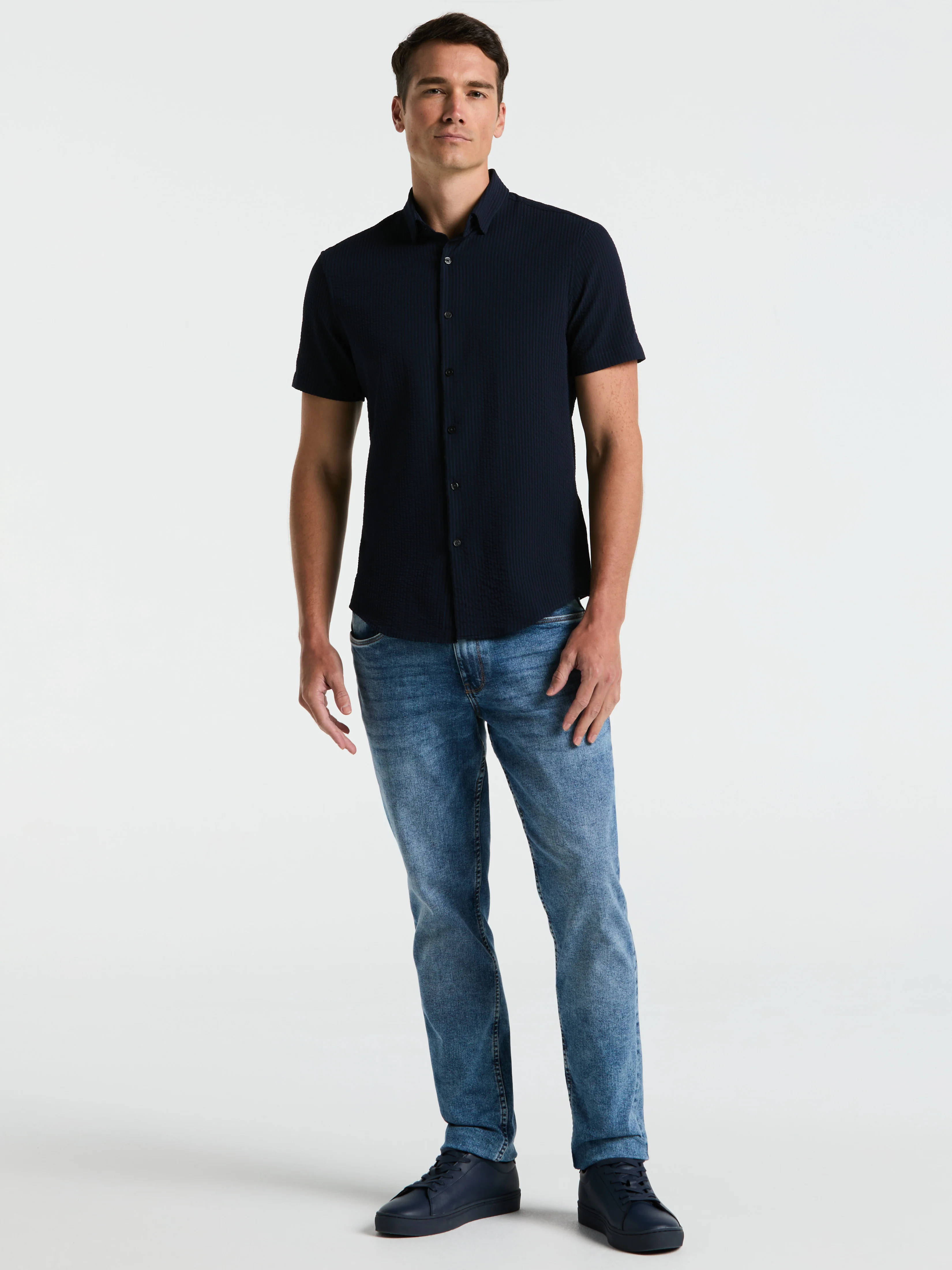 Stretch Seersucker Slim Fit Shirt