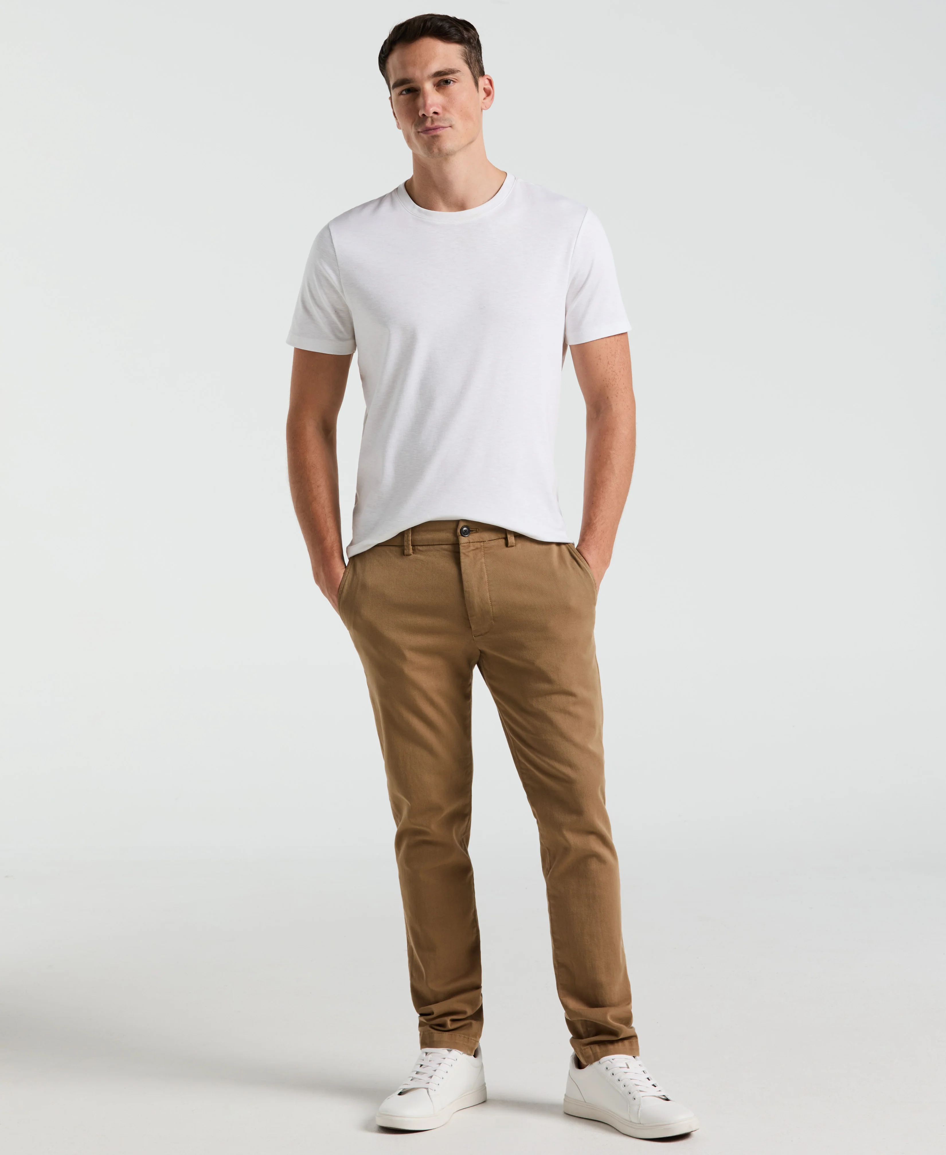 Slim Fit Dyed Solid Twill Chino Pant