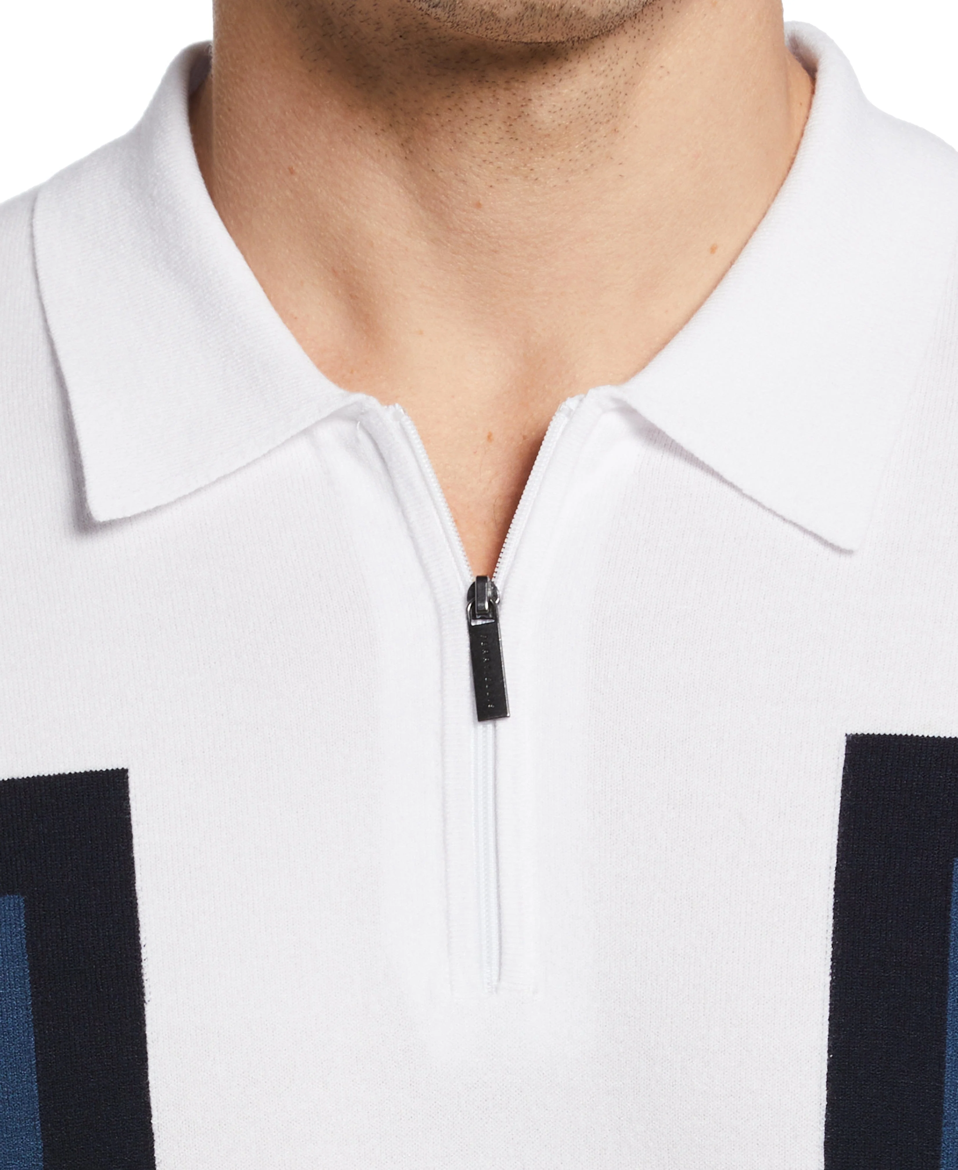 Tech Knit Color Block Zip Polo