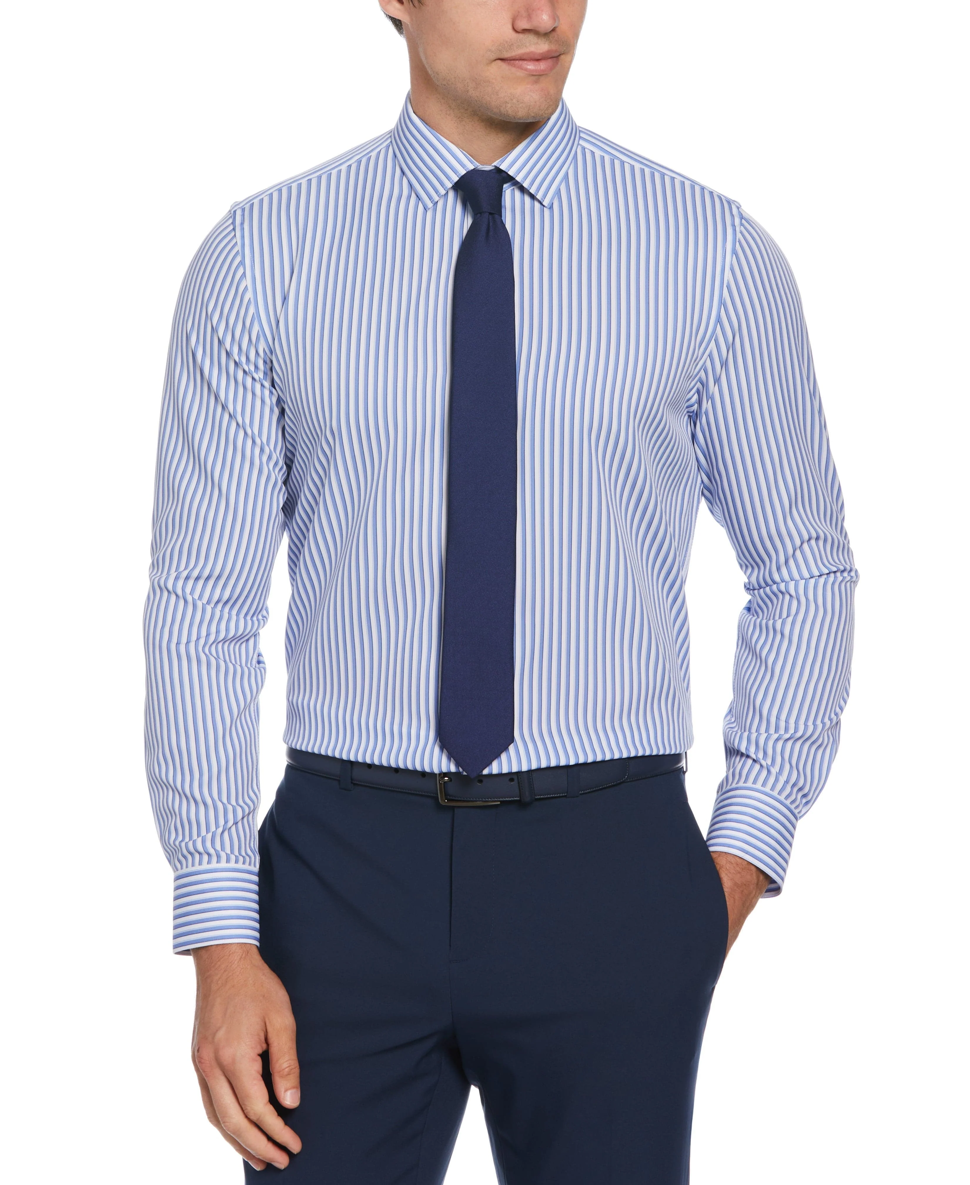 Slim Fit Total Stretch Striped Print Dress Shirt