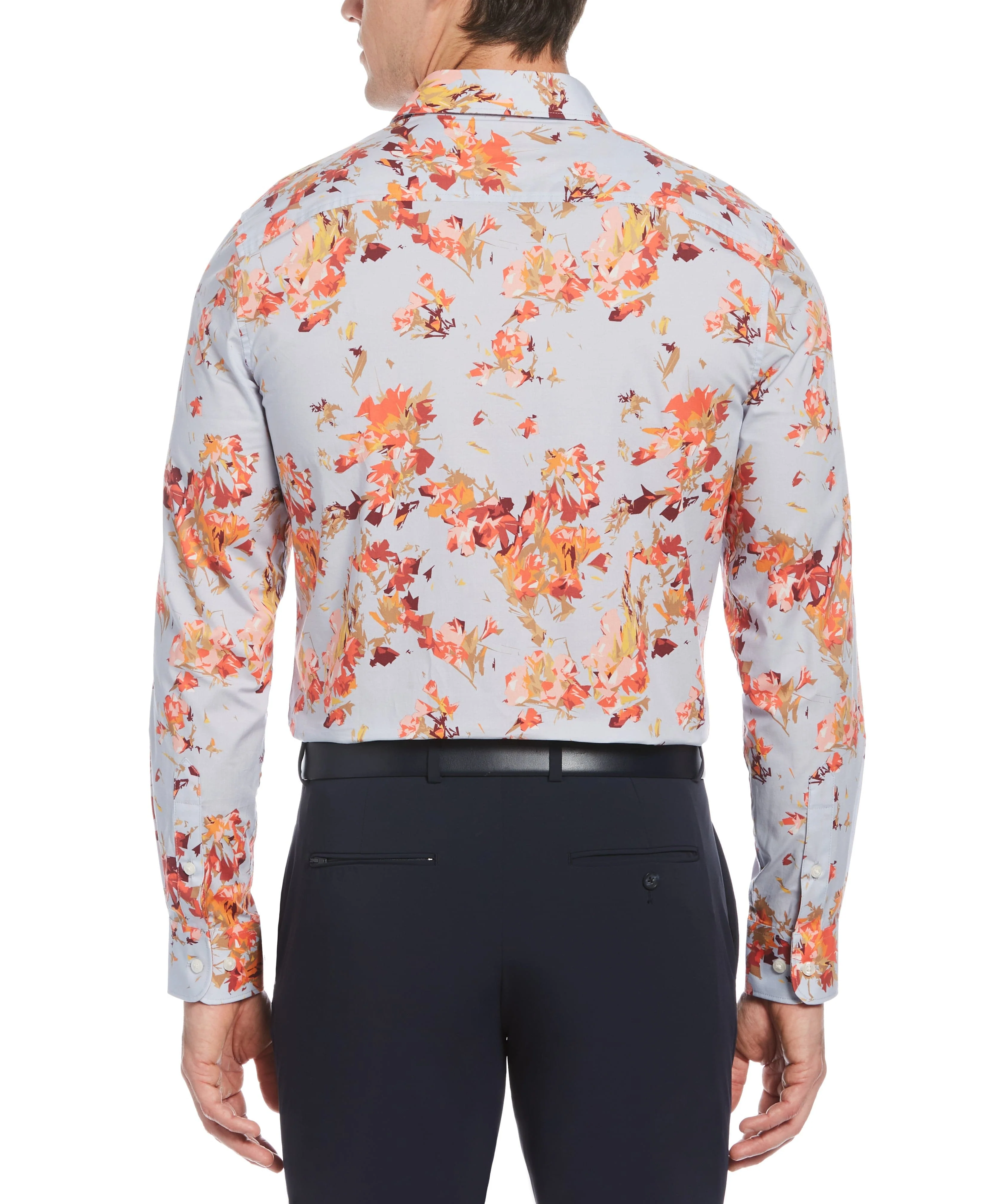 Multi-Color Floral Print Stretch Shirt