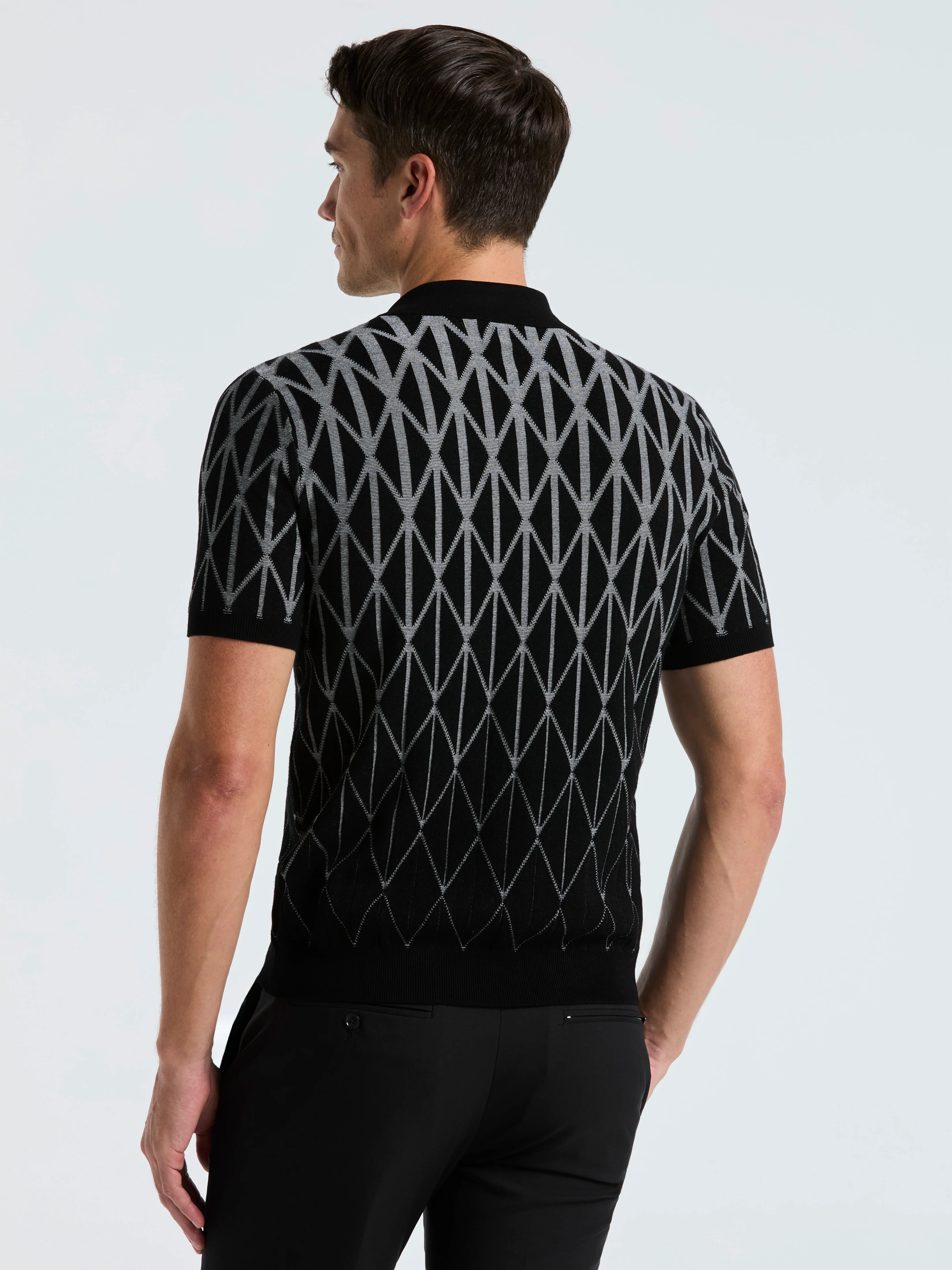 Ombre Pattern Polo Sweater