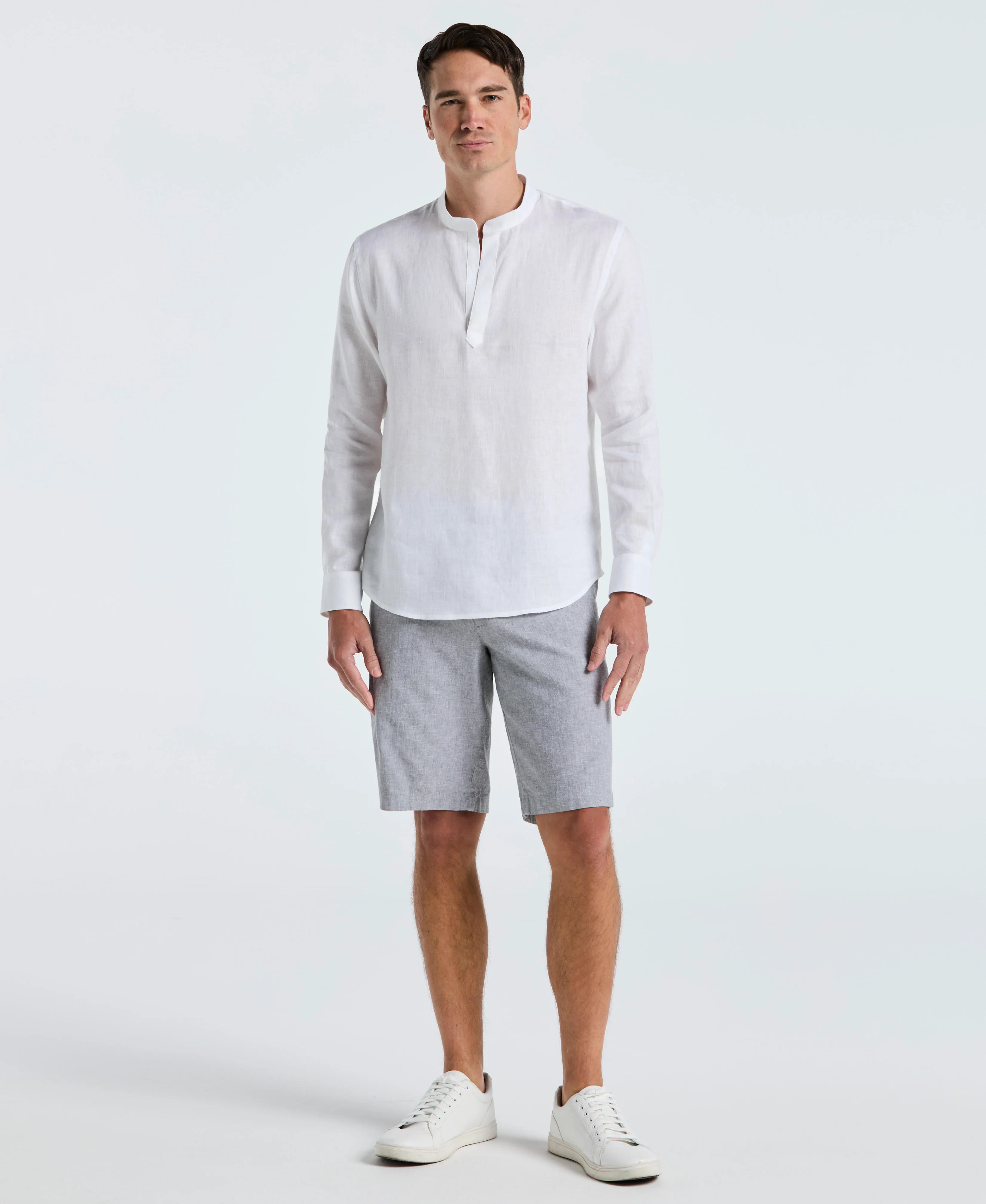 Solid Linen Popover Shirt