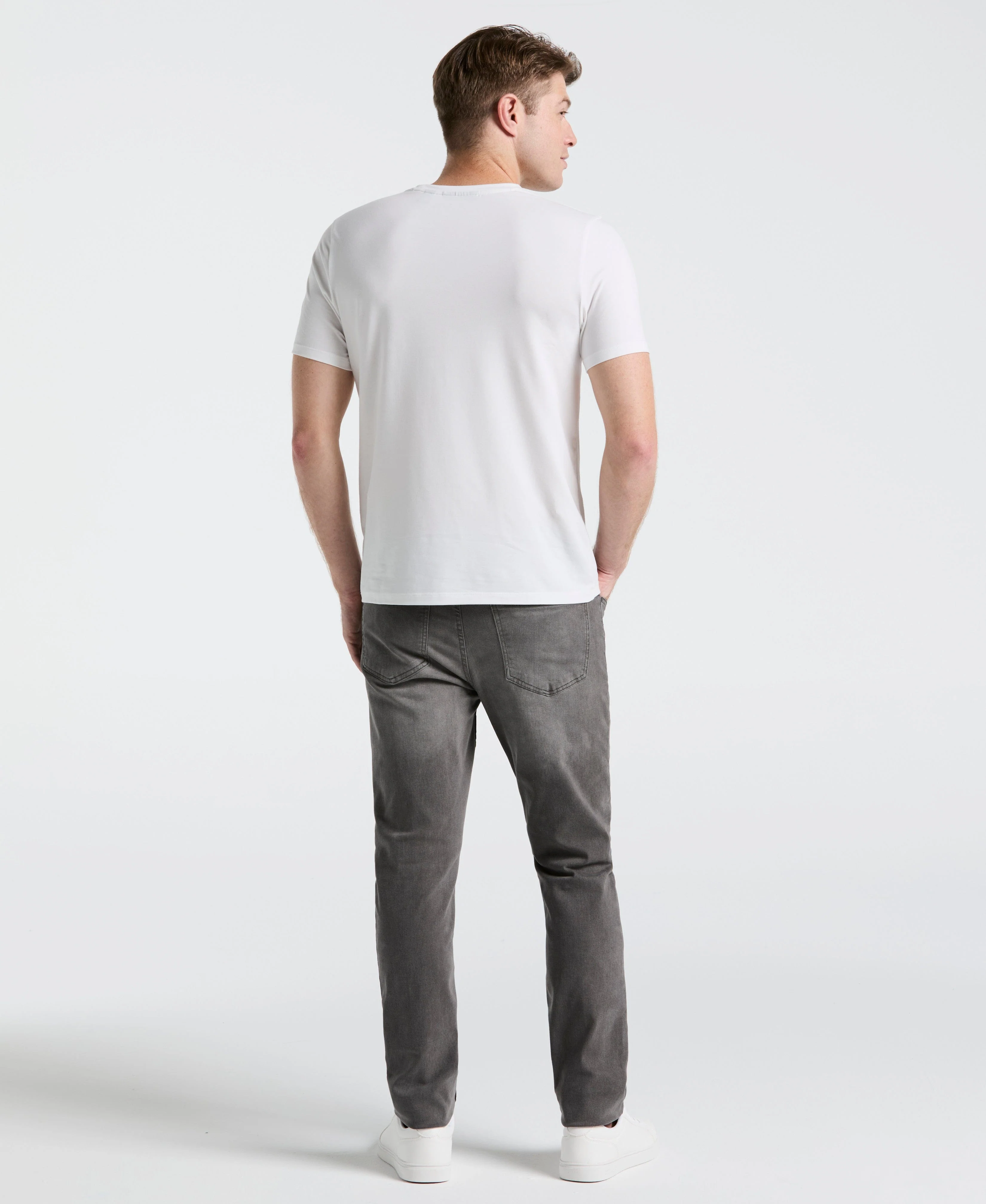 Slim Fit Light Wash Grey 5-Pocket Denim Pant