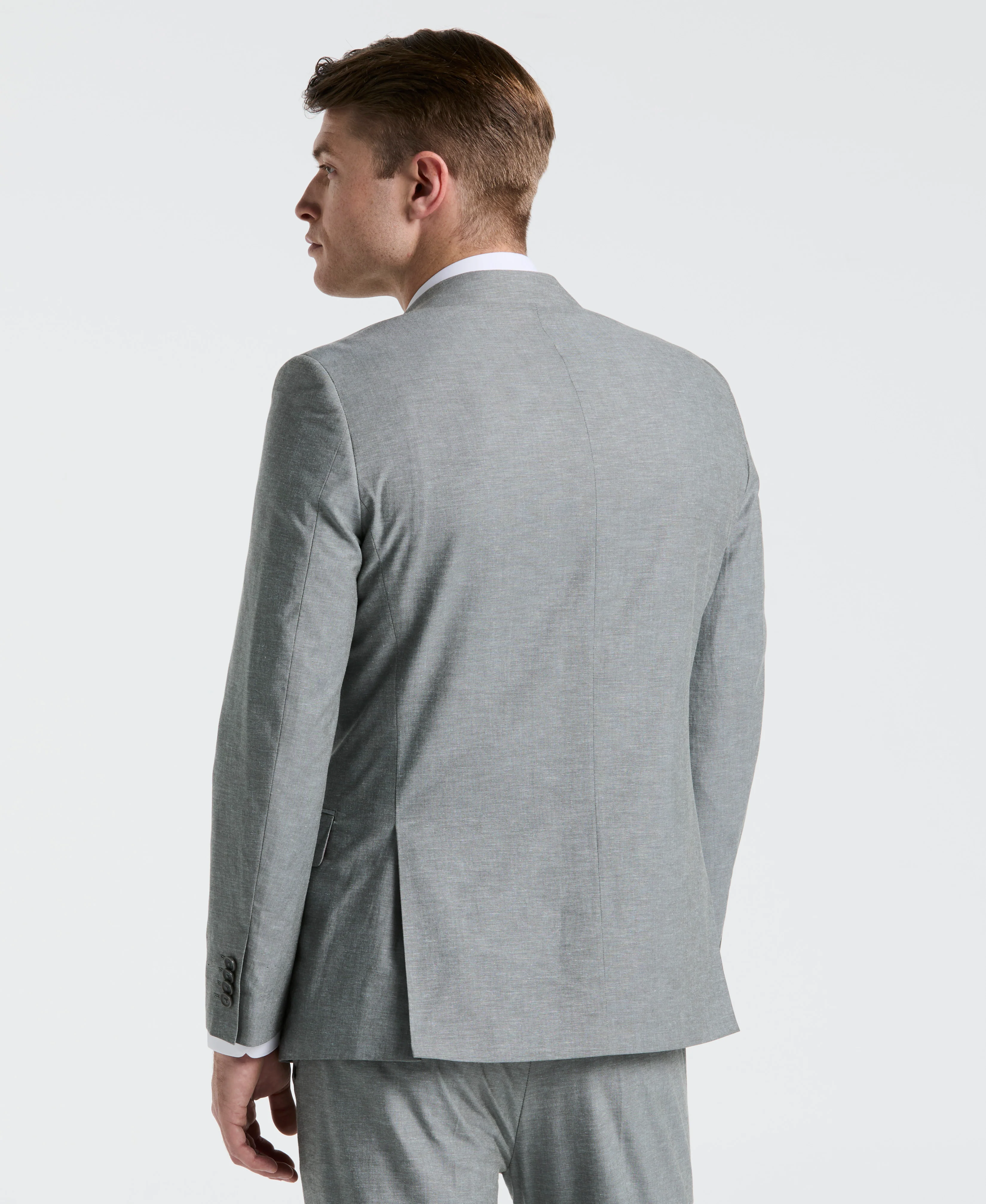 Slim Fit Solid Linen Blend Suit Jacket