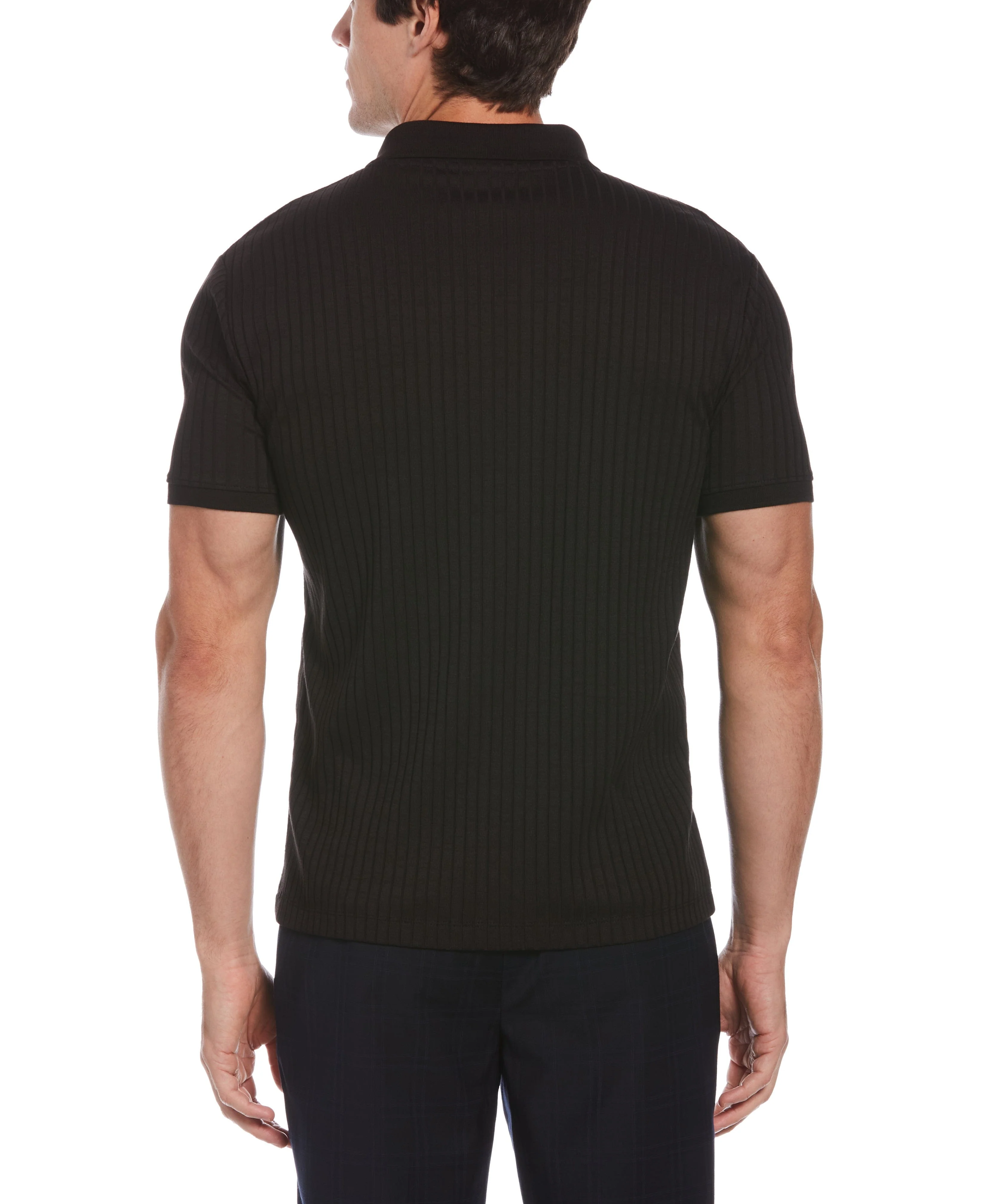Big & Tall Quarter Zip Ribbed Polo