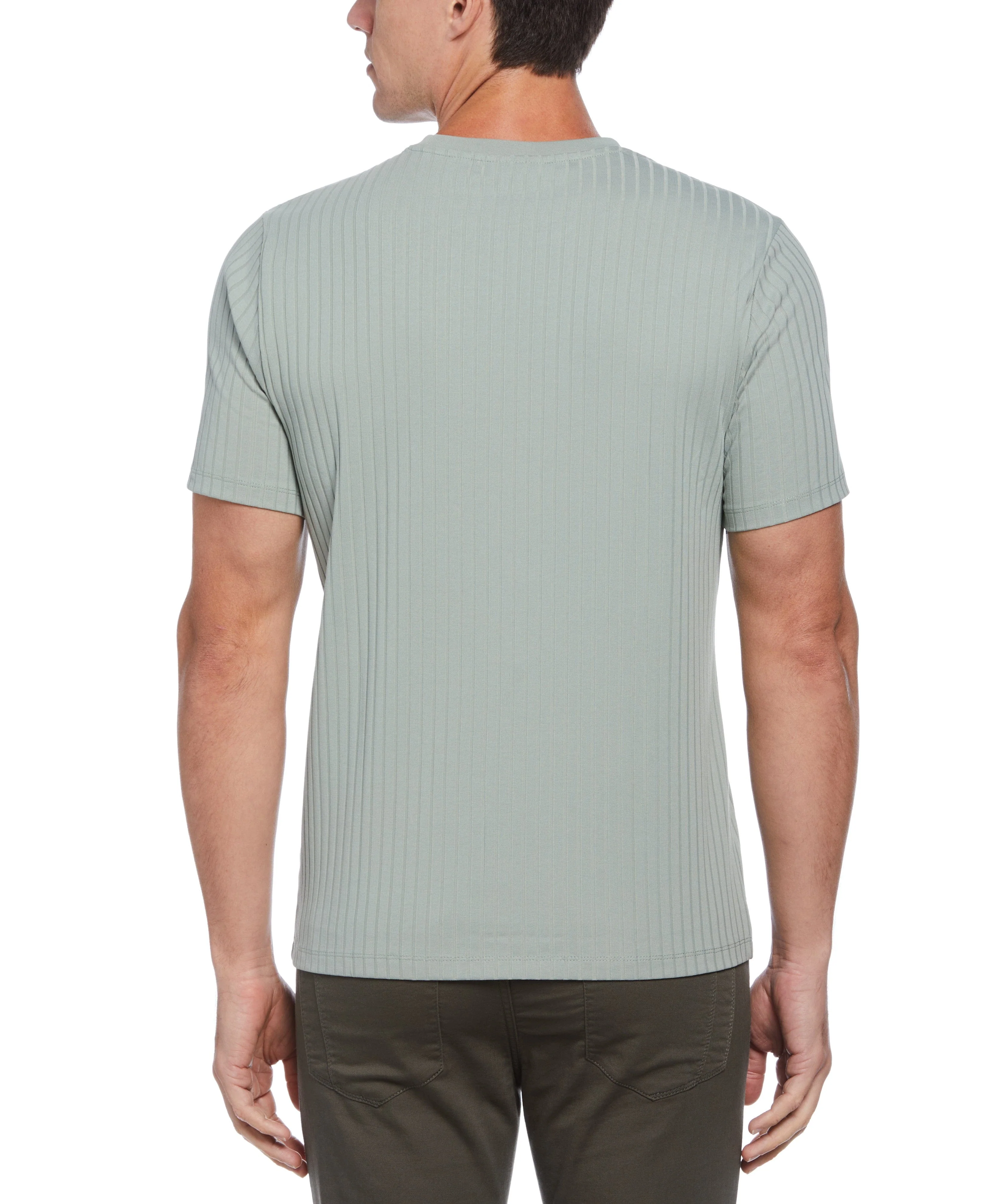 Rib Knit Crew Neck Tee