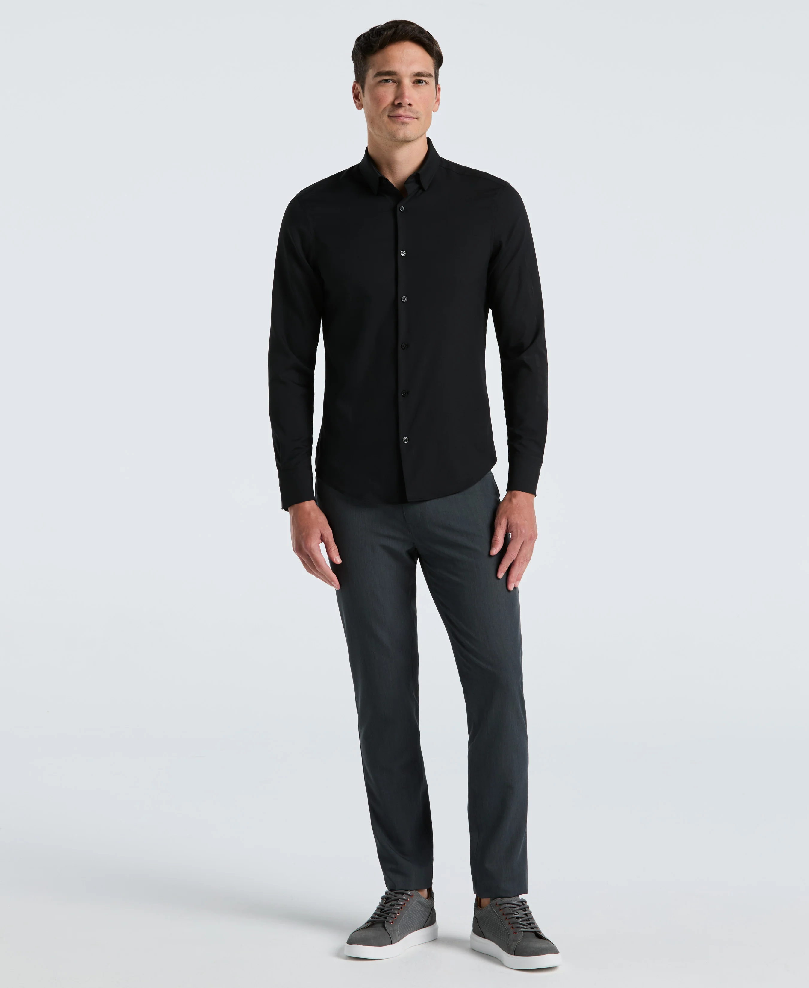 Untucked Total Stretch Slim Fit Shirt - Black