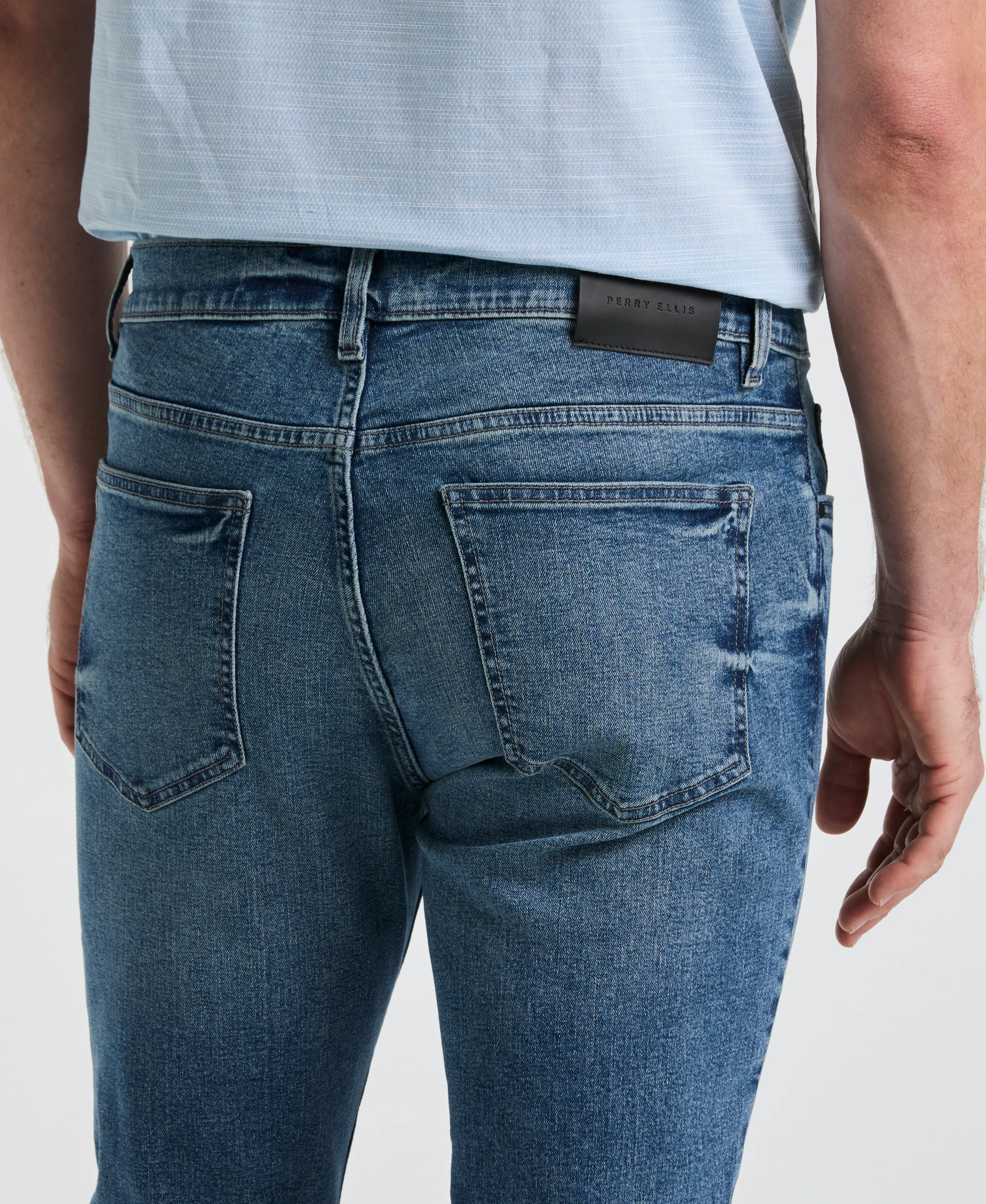 Medium Wash Indigo 5 Pocket Denim Pant