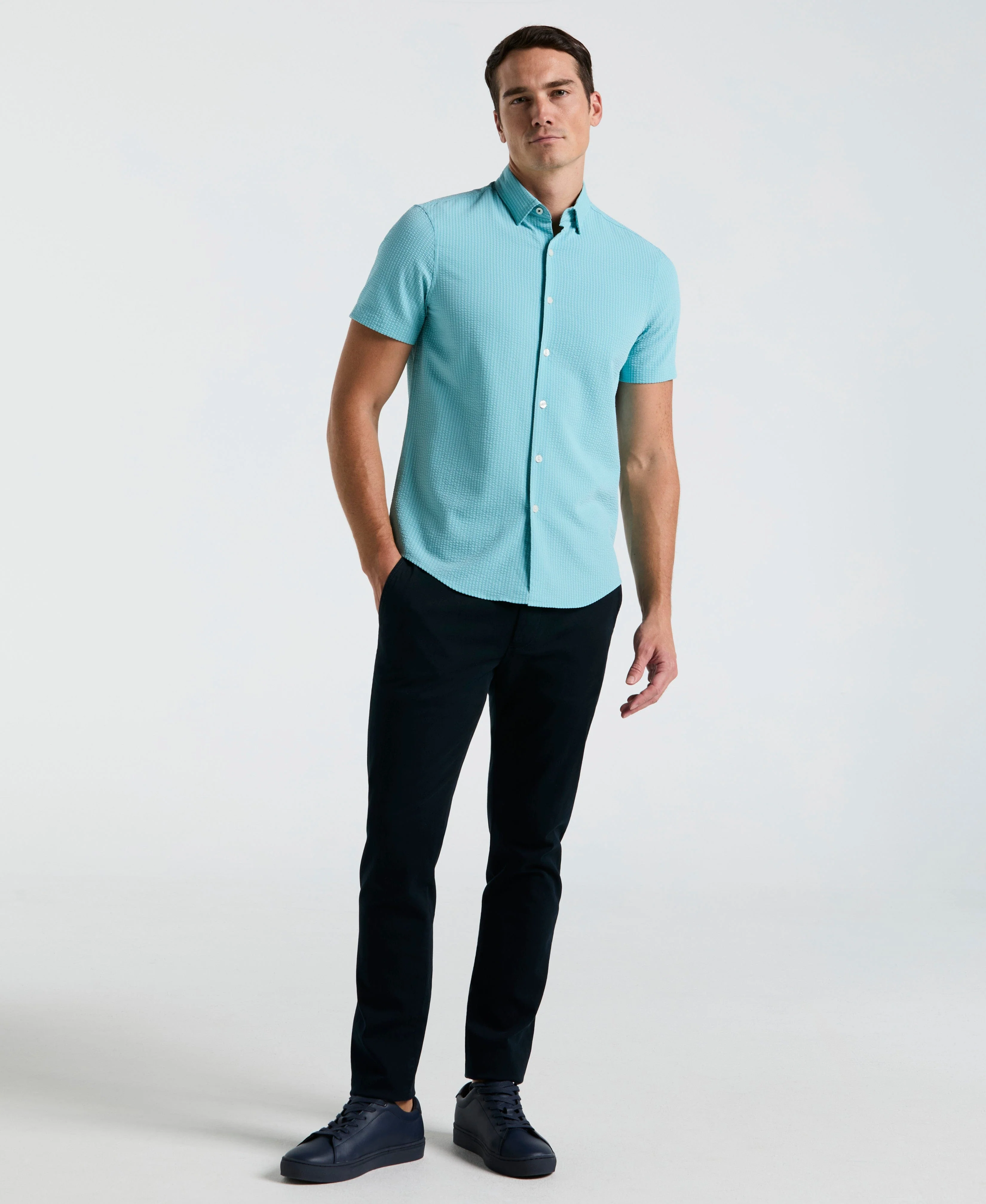 Stretch Seersucker Slim Fit Shirt