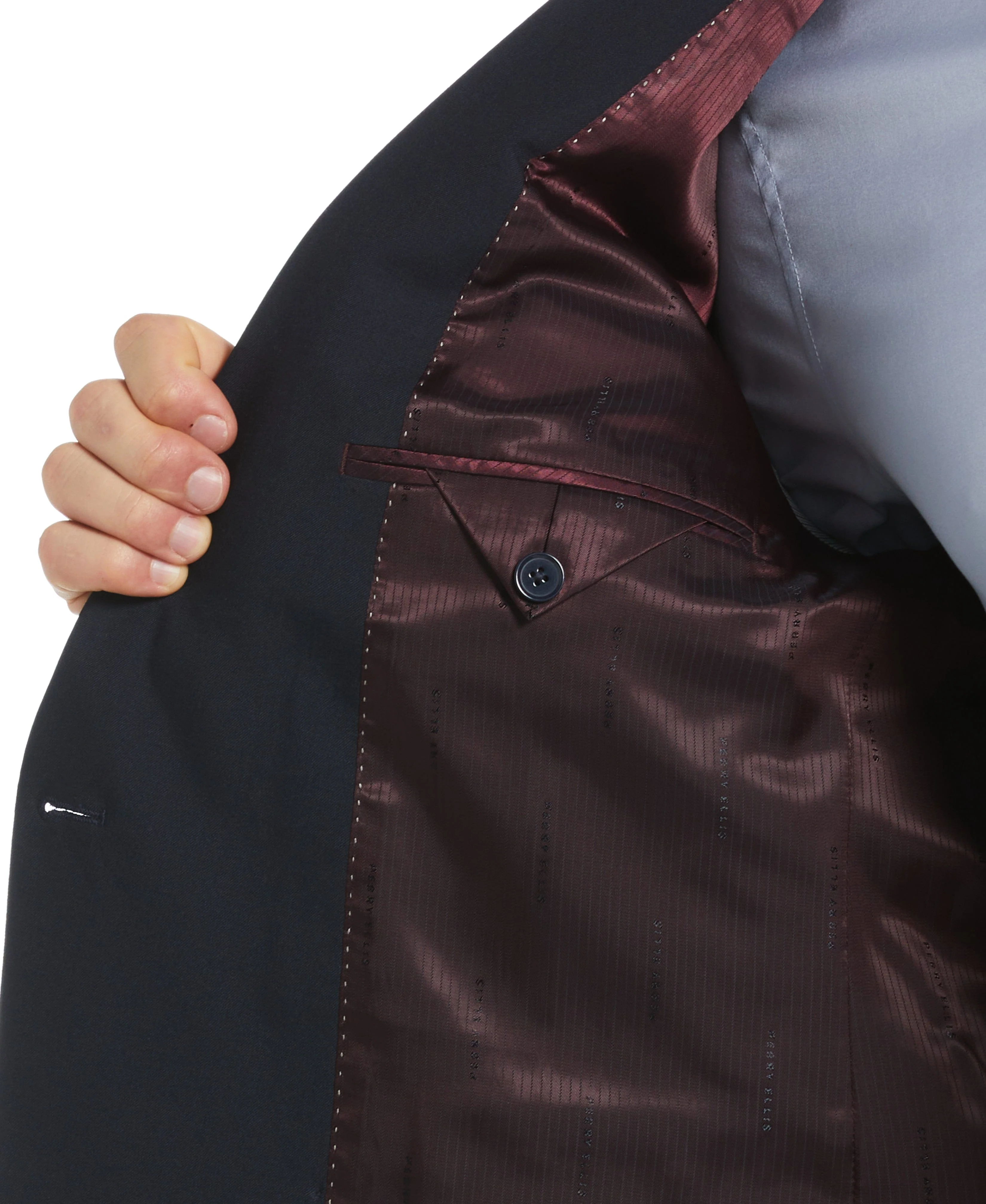 Slim Fit Double Breasted Peak Lapel Suit Jacket