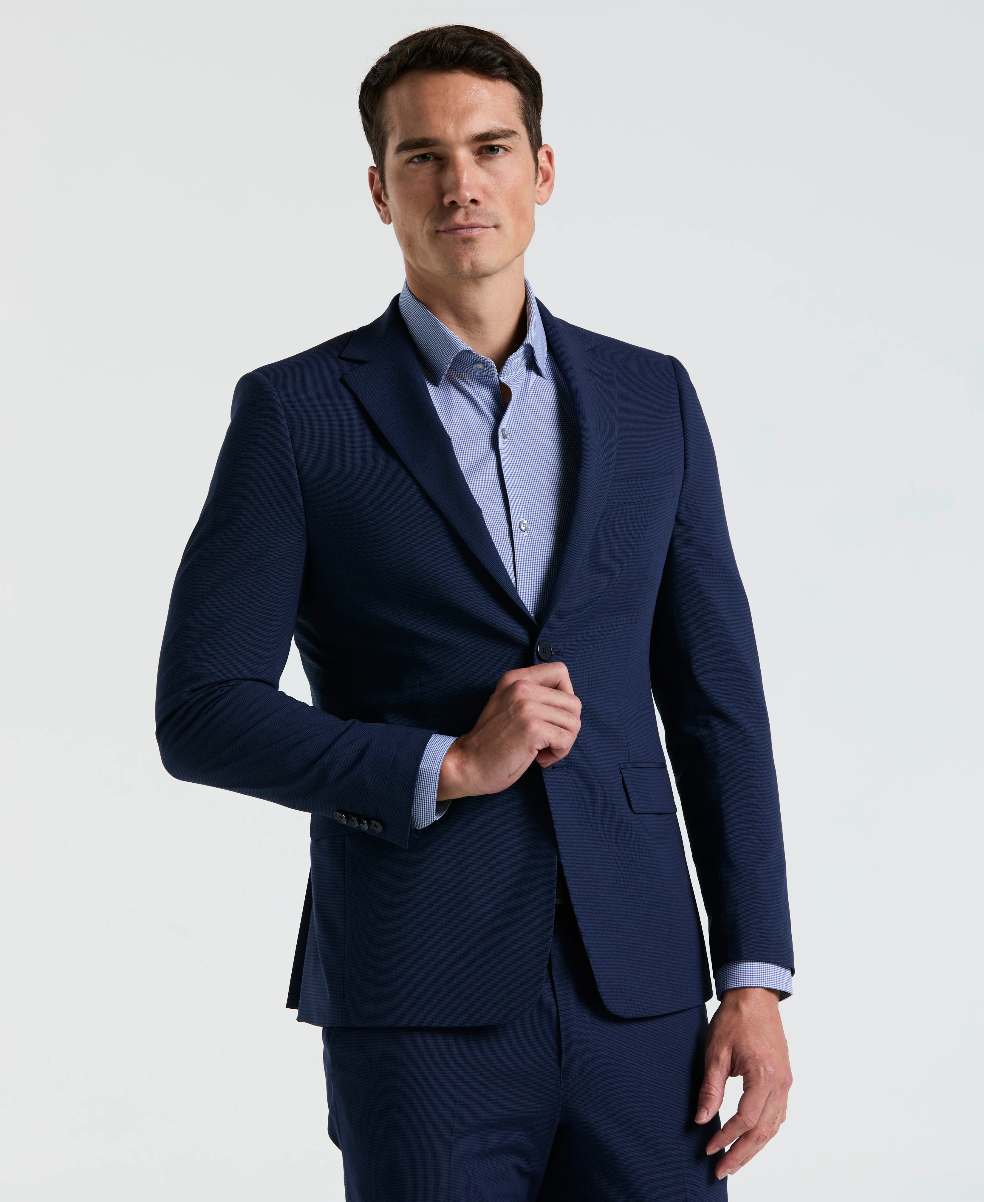 Skinny Fit Mini Houndstooth Suit Jacket