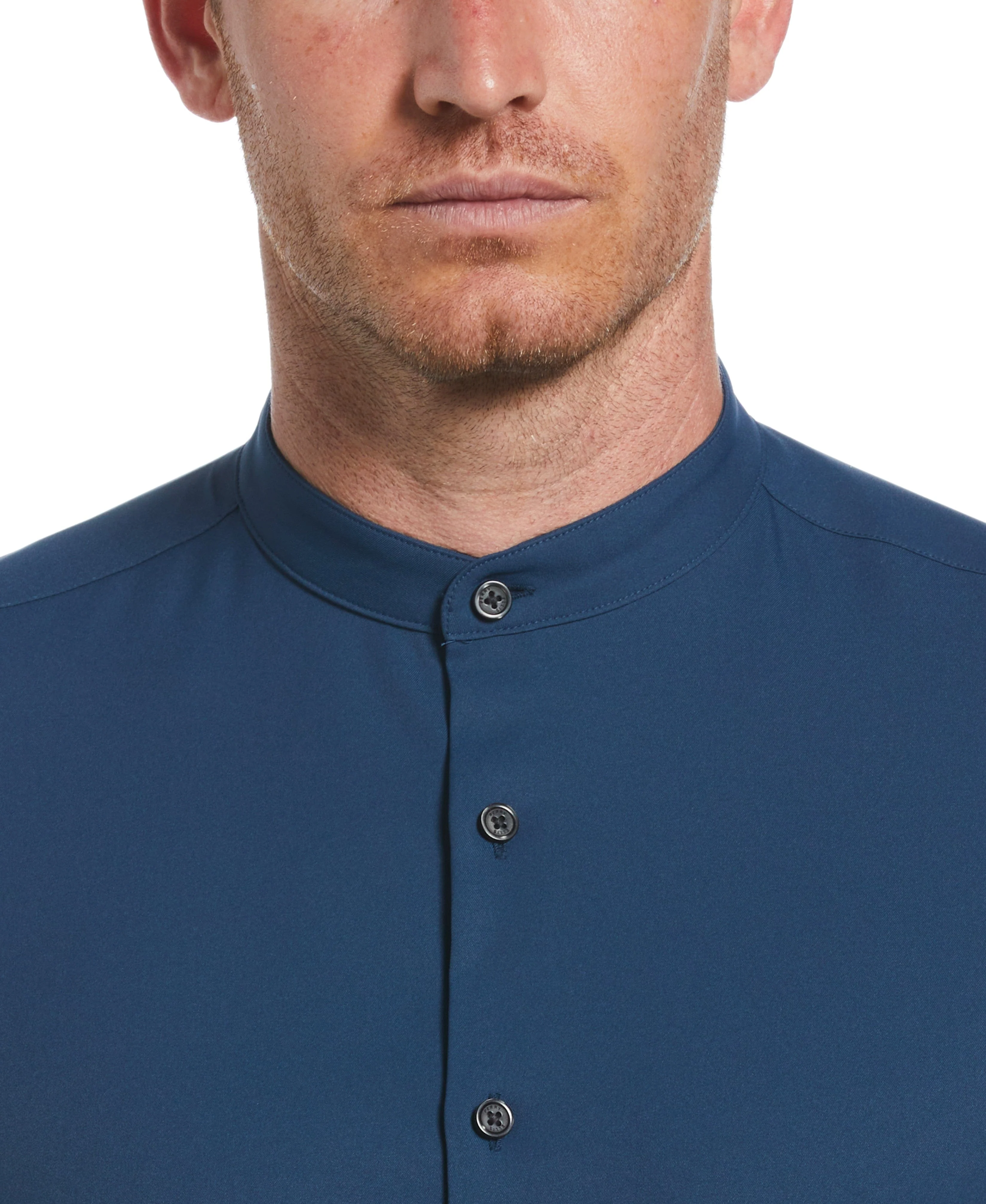 Untucked Total Stretch Slim Fit Banded Collar Shirt