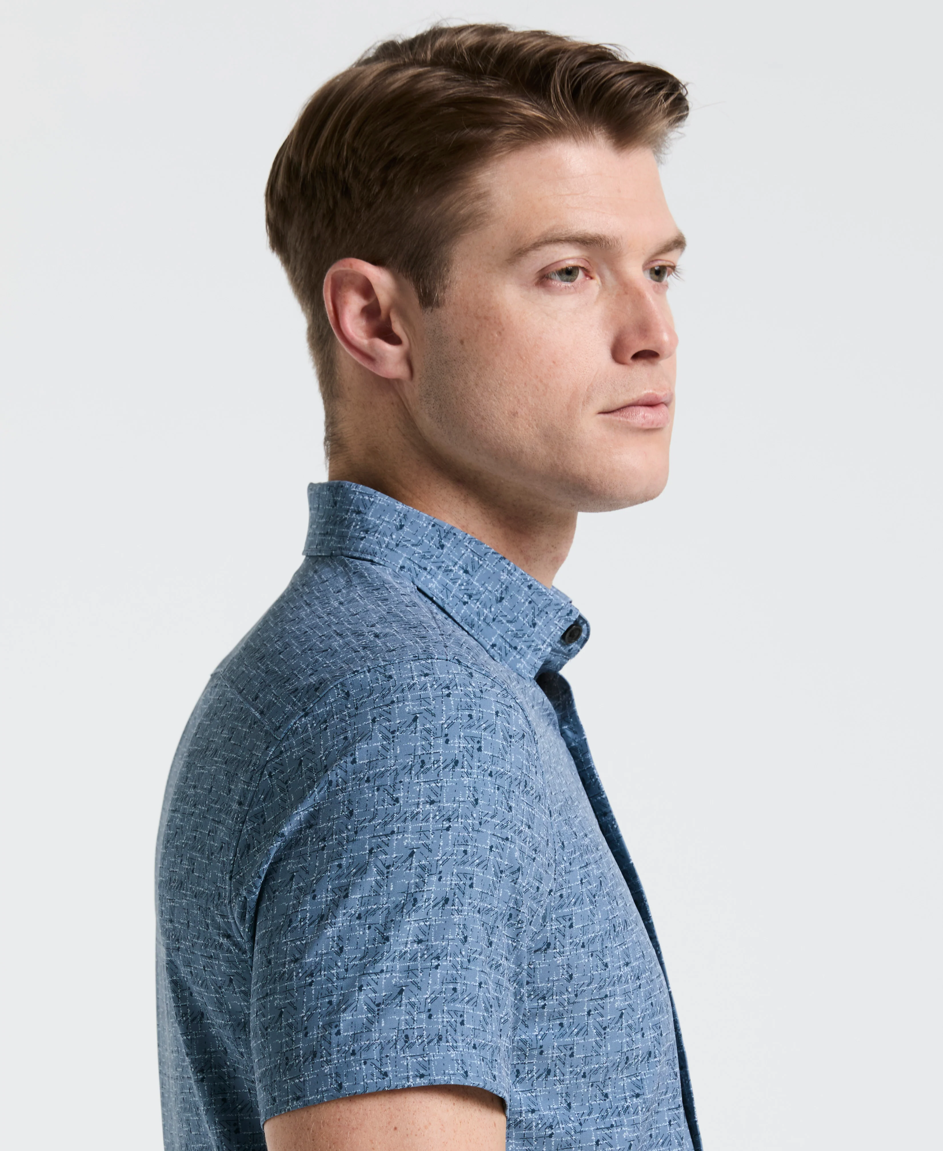 Slim Fit Textured Print Shirt