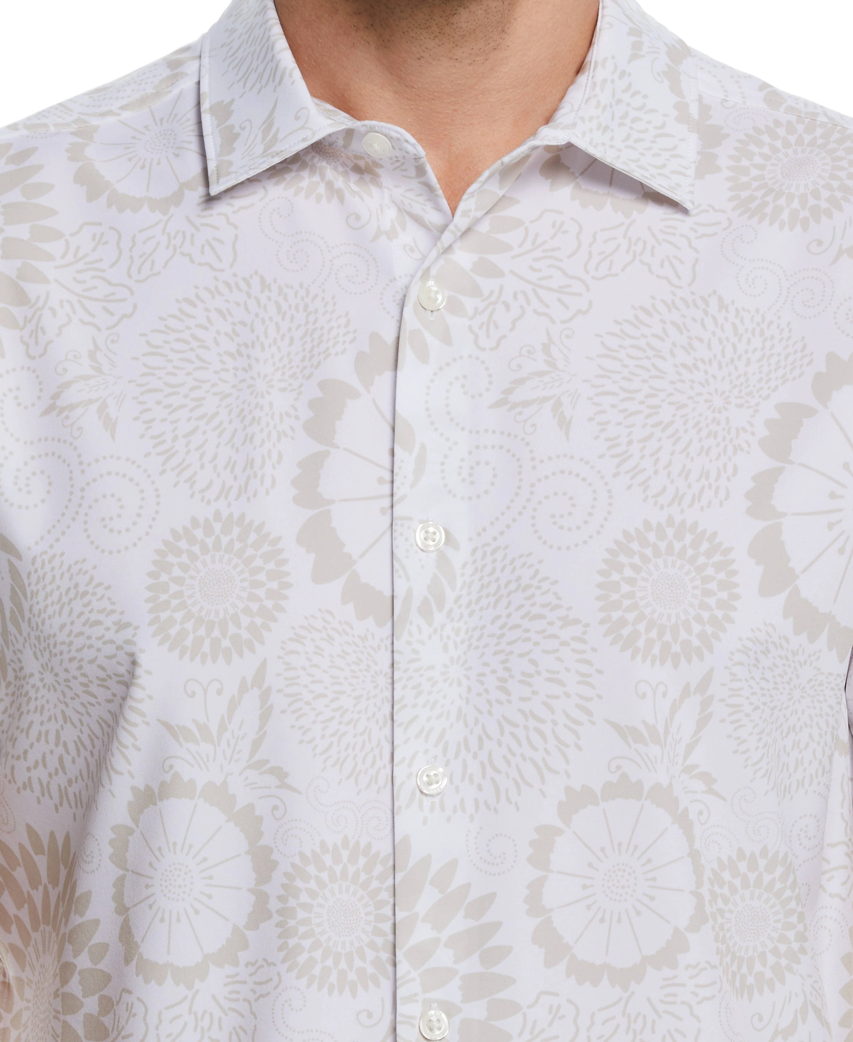 Total Stretch Tonal Floral Print Shirt
