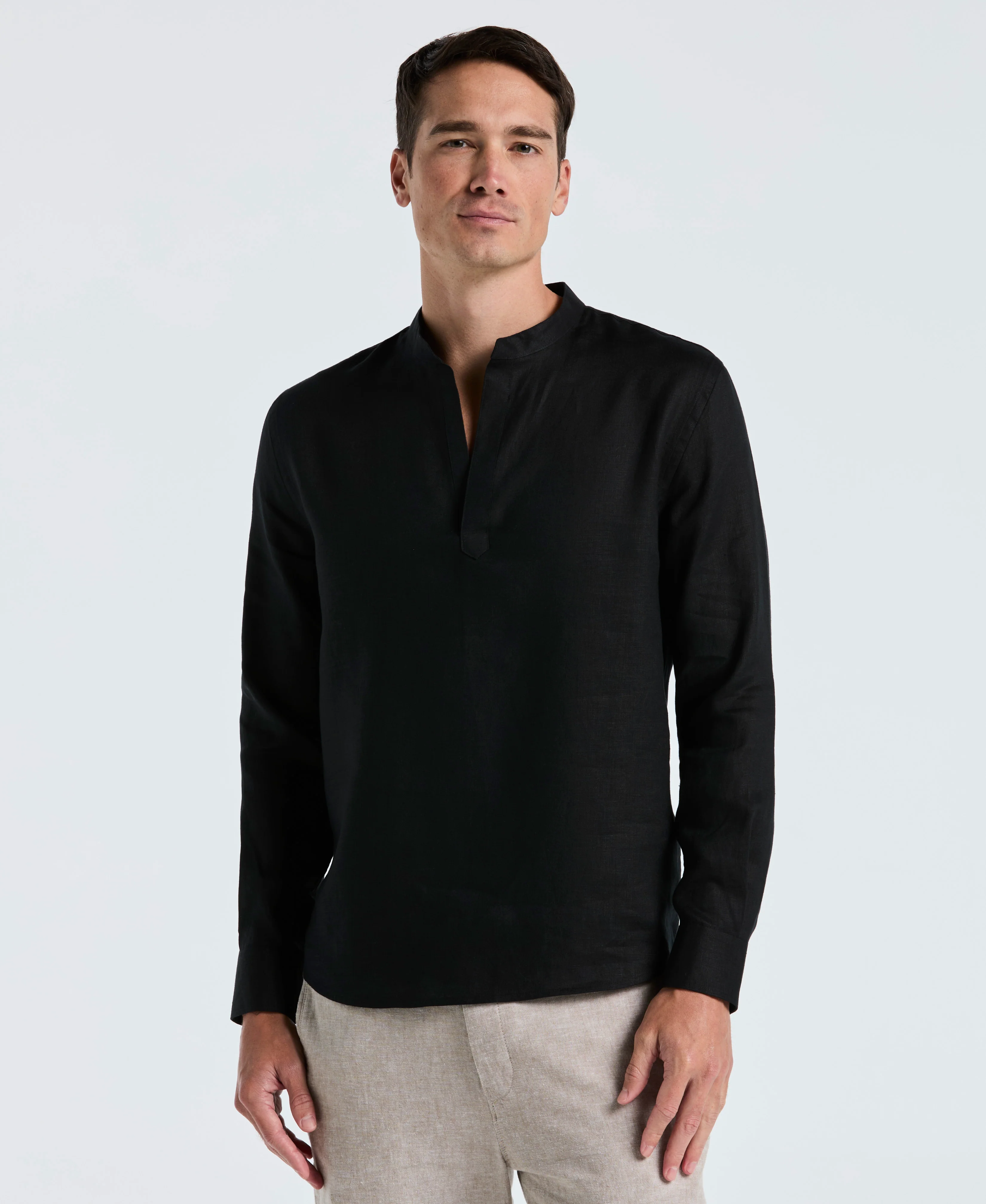 Solid Linen Popover Shirt