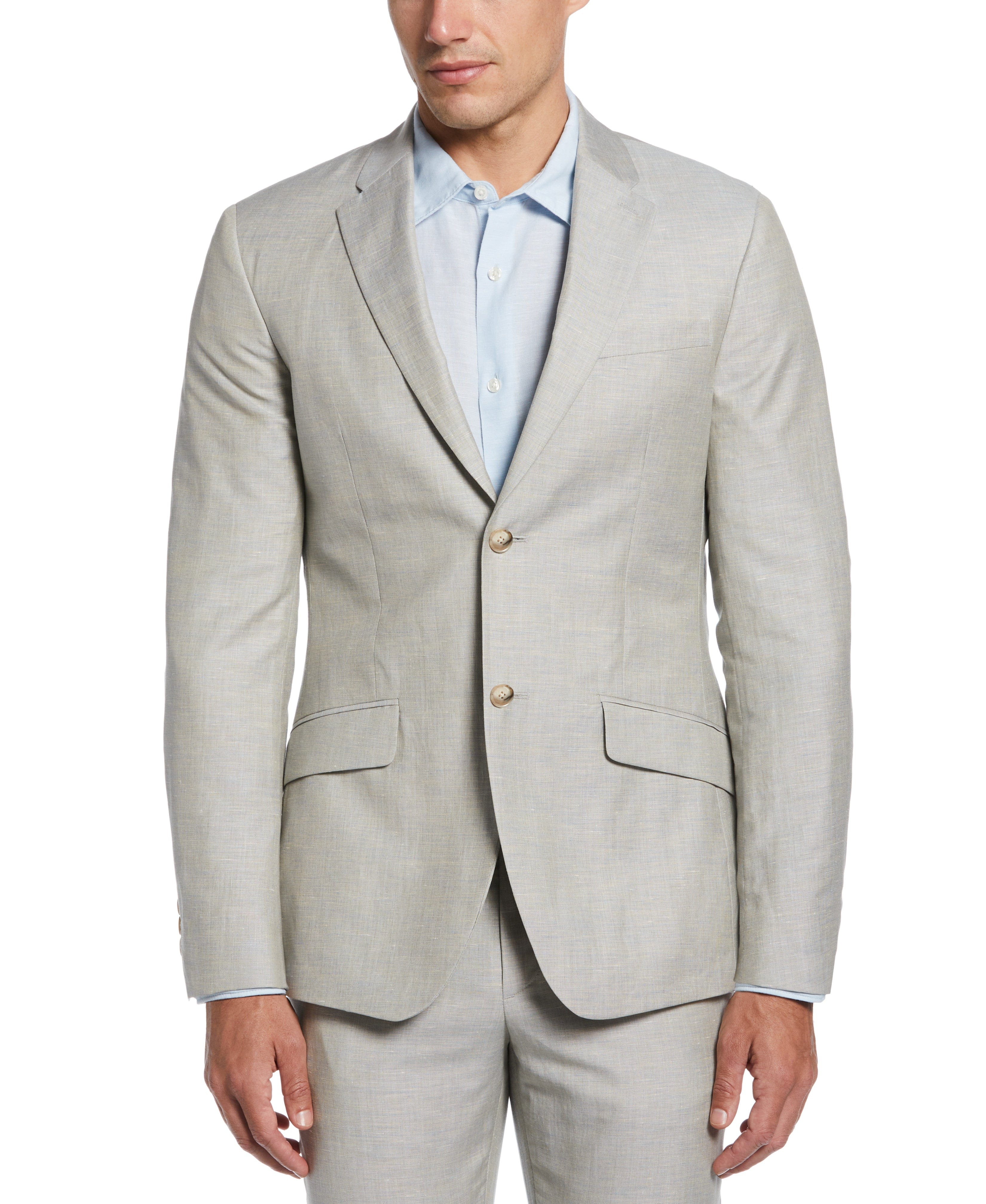 Very Slim Linen Blend Textured Suit Jacket