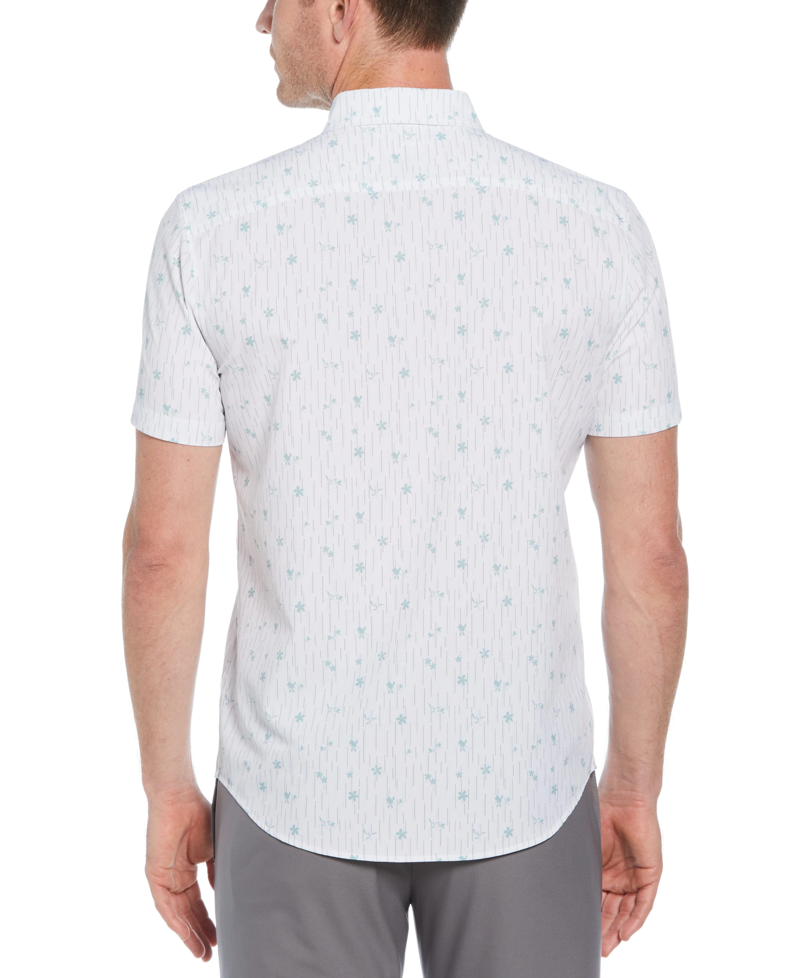 Slim Fit Line Floral Print Shirt