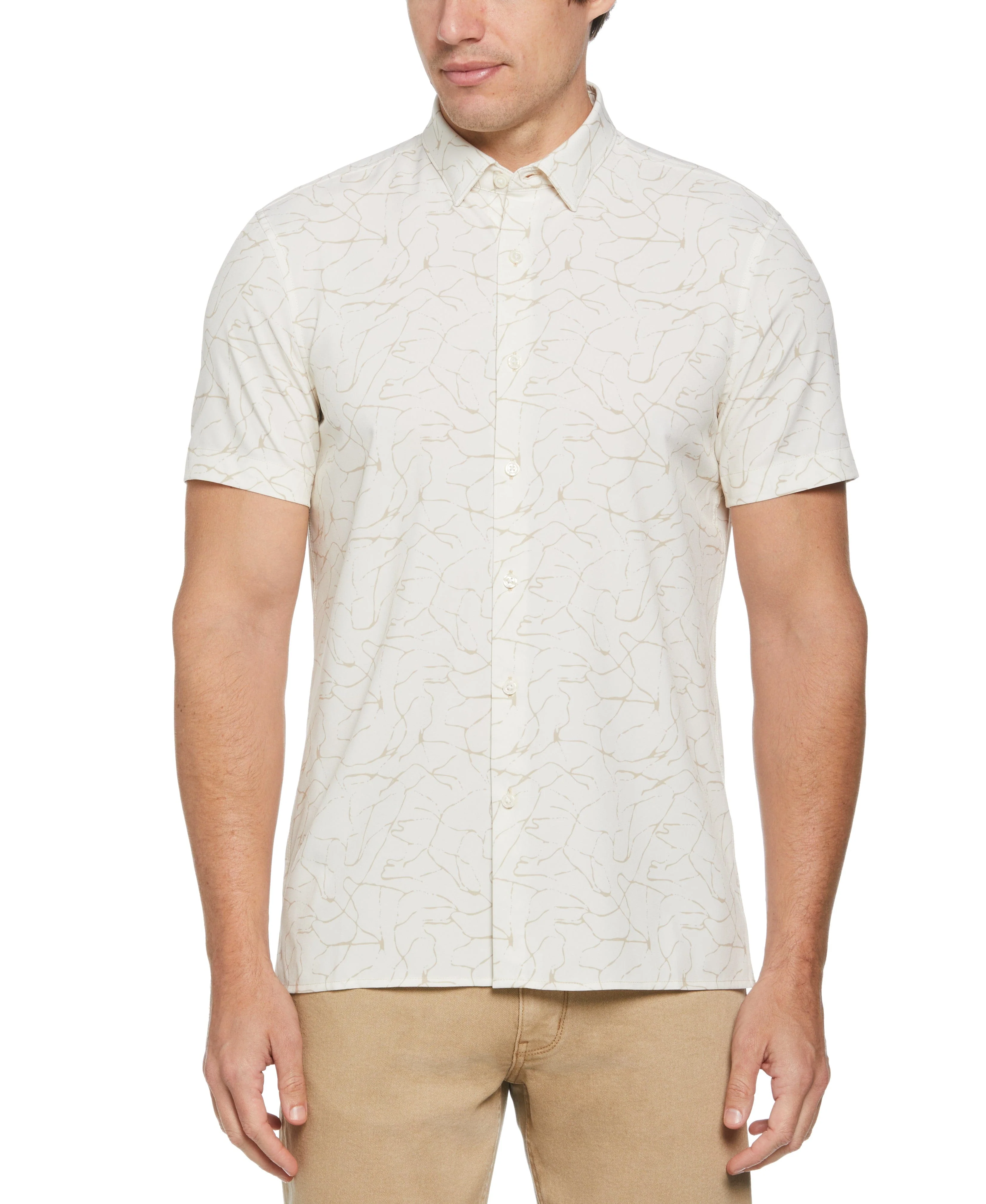 Total Stretch Slim Fit Abstract Strokes Shirt