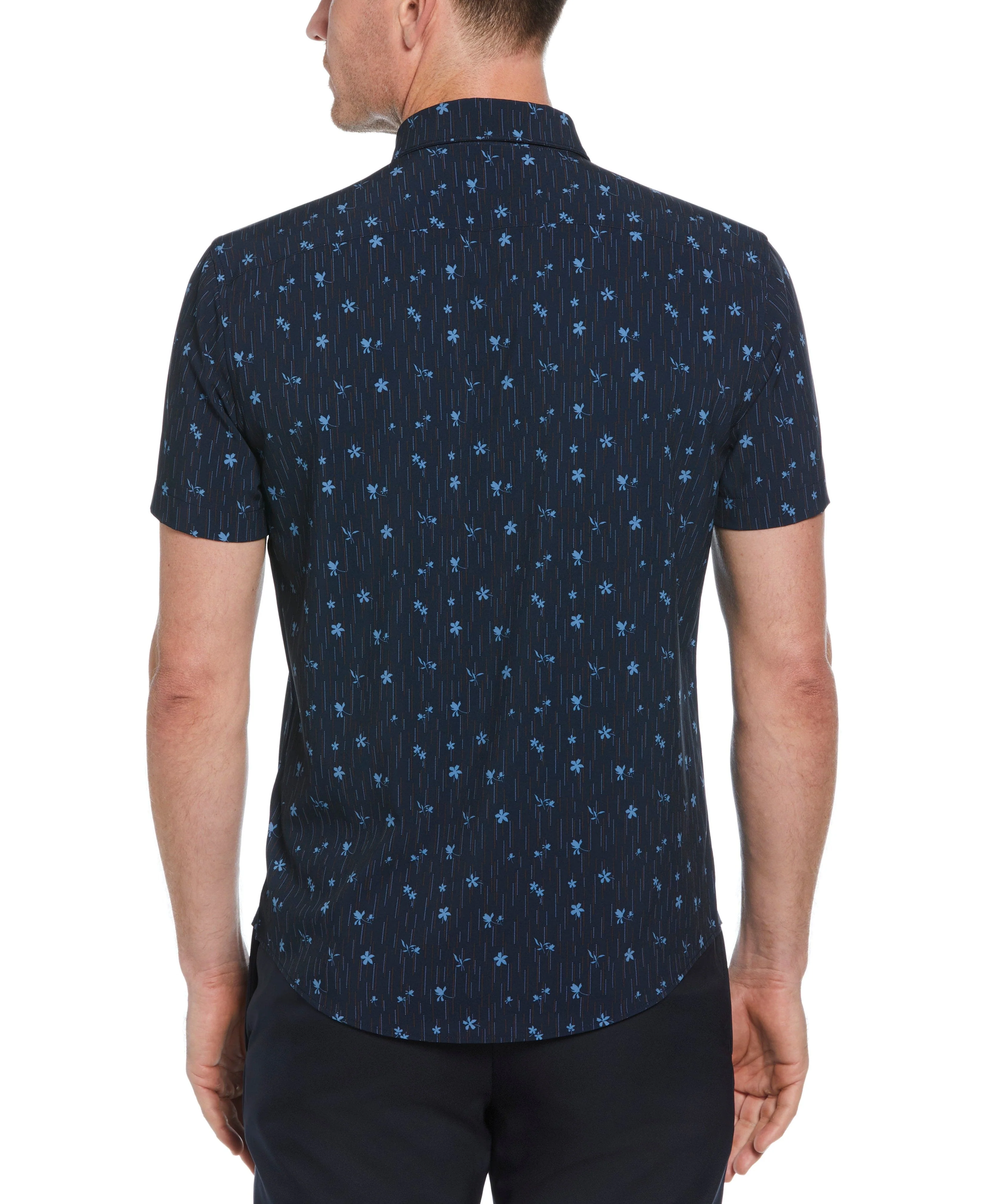 Slim Fit Line Floral Print Shirt