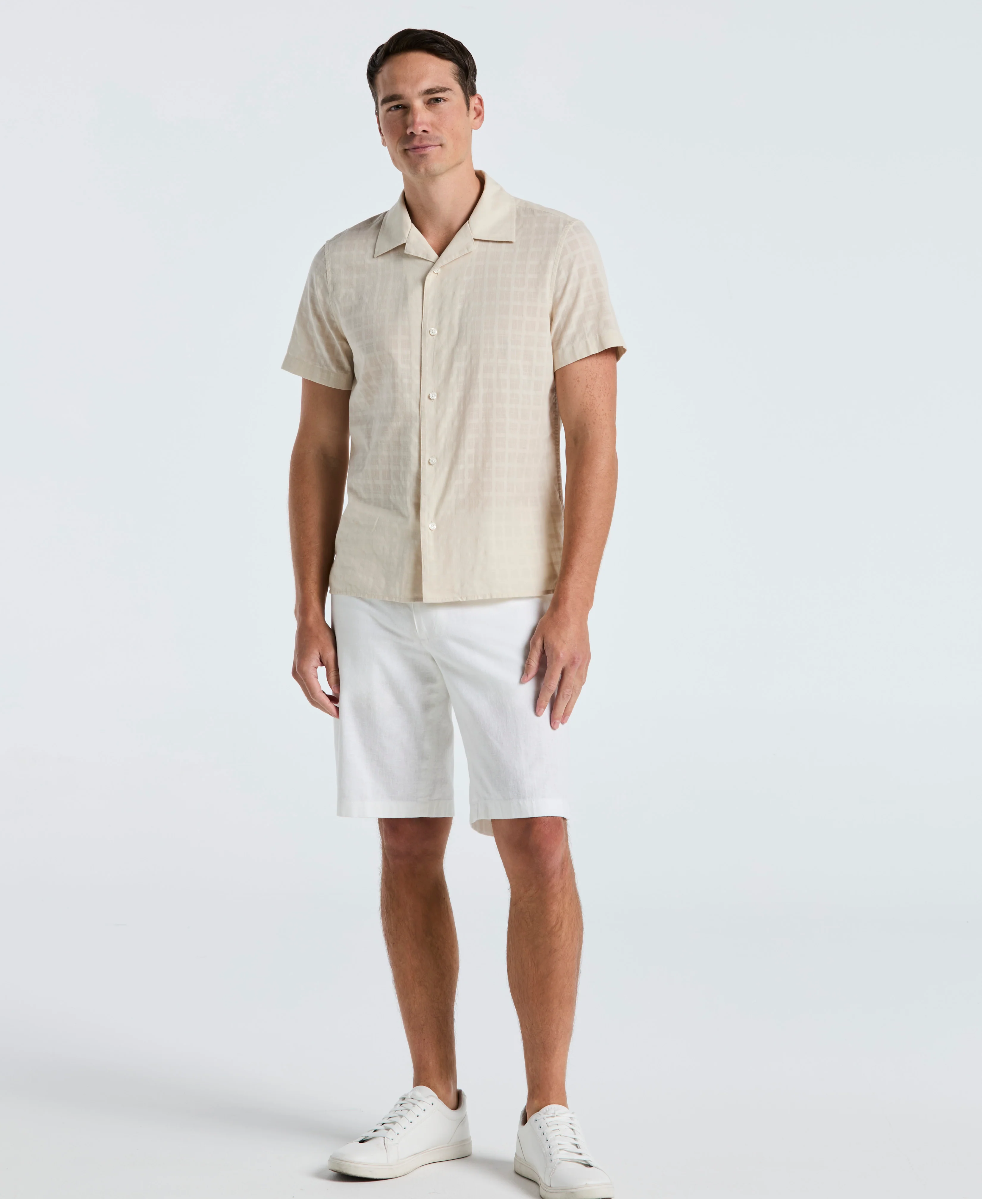 Cotton Dobby Plaid Shirt