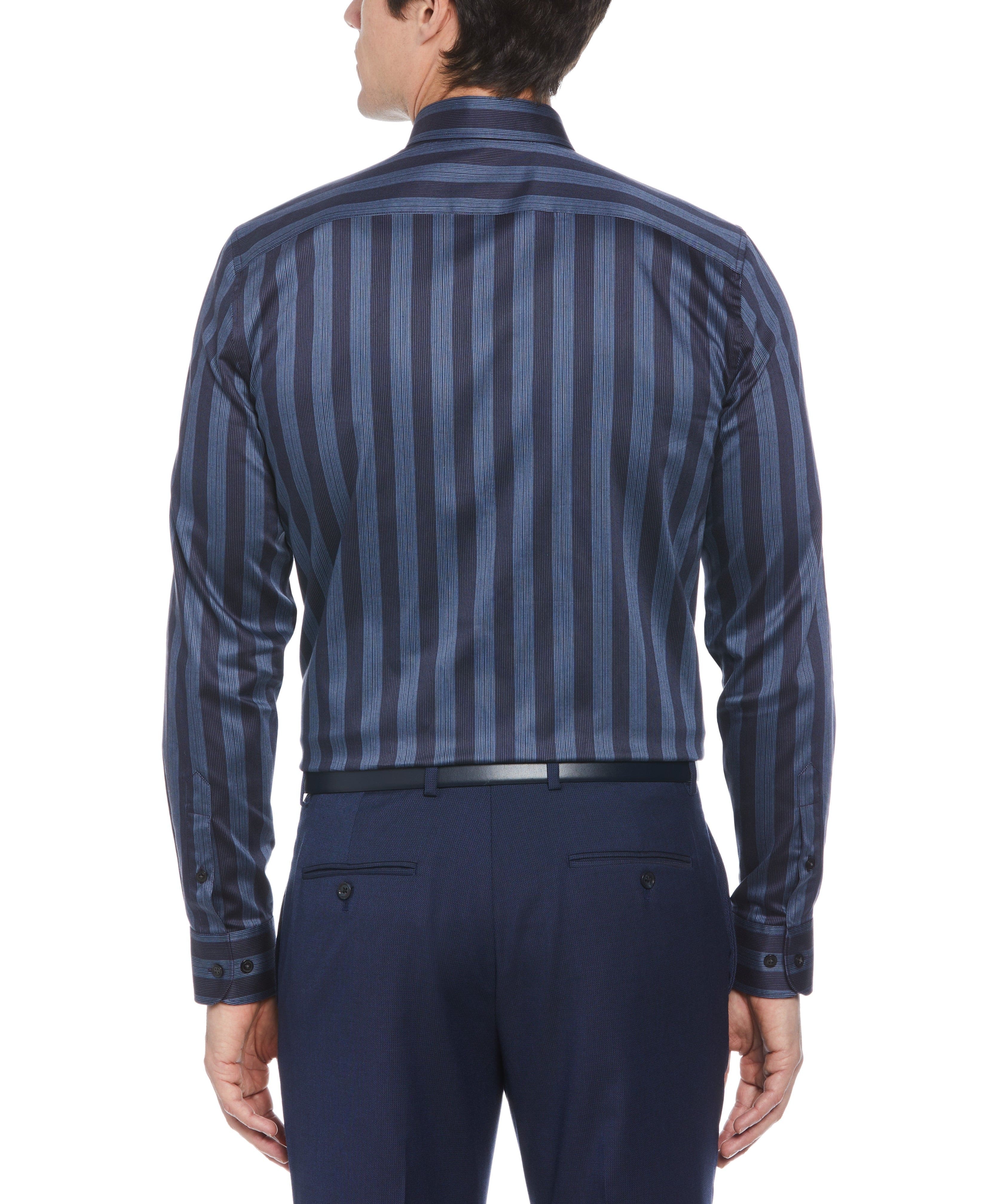 Slim Fit Tonal Twill Stripe Dress Shirt