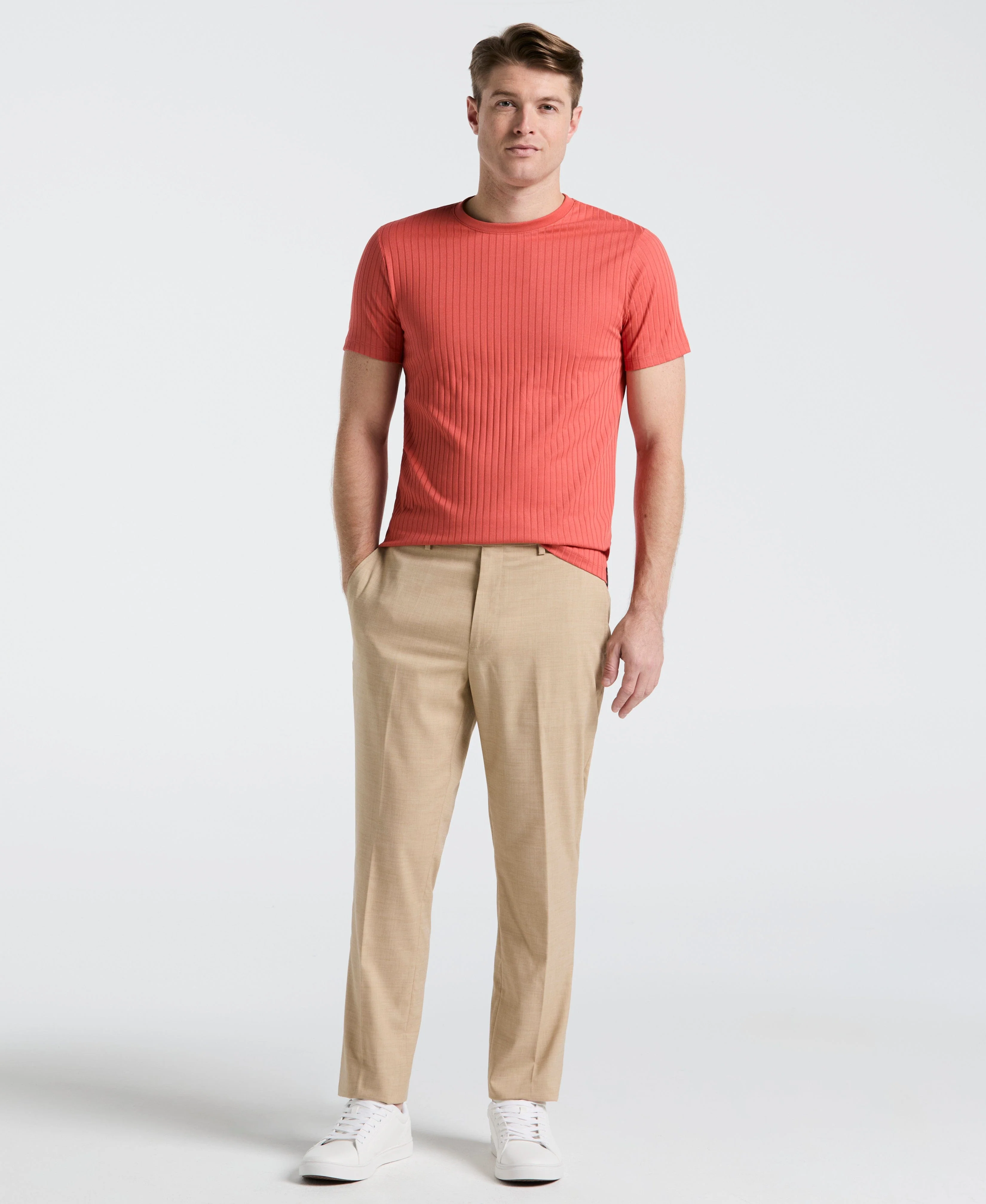 Ribbed Crew Neck Tee