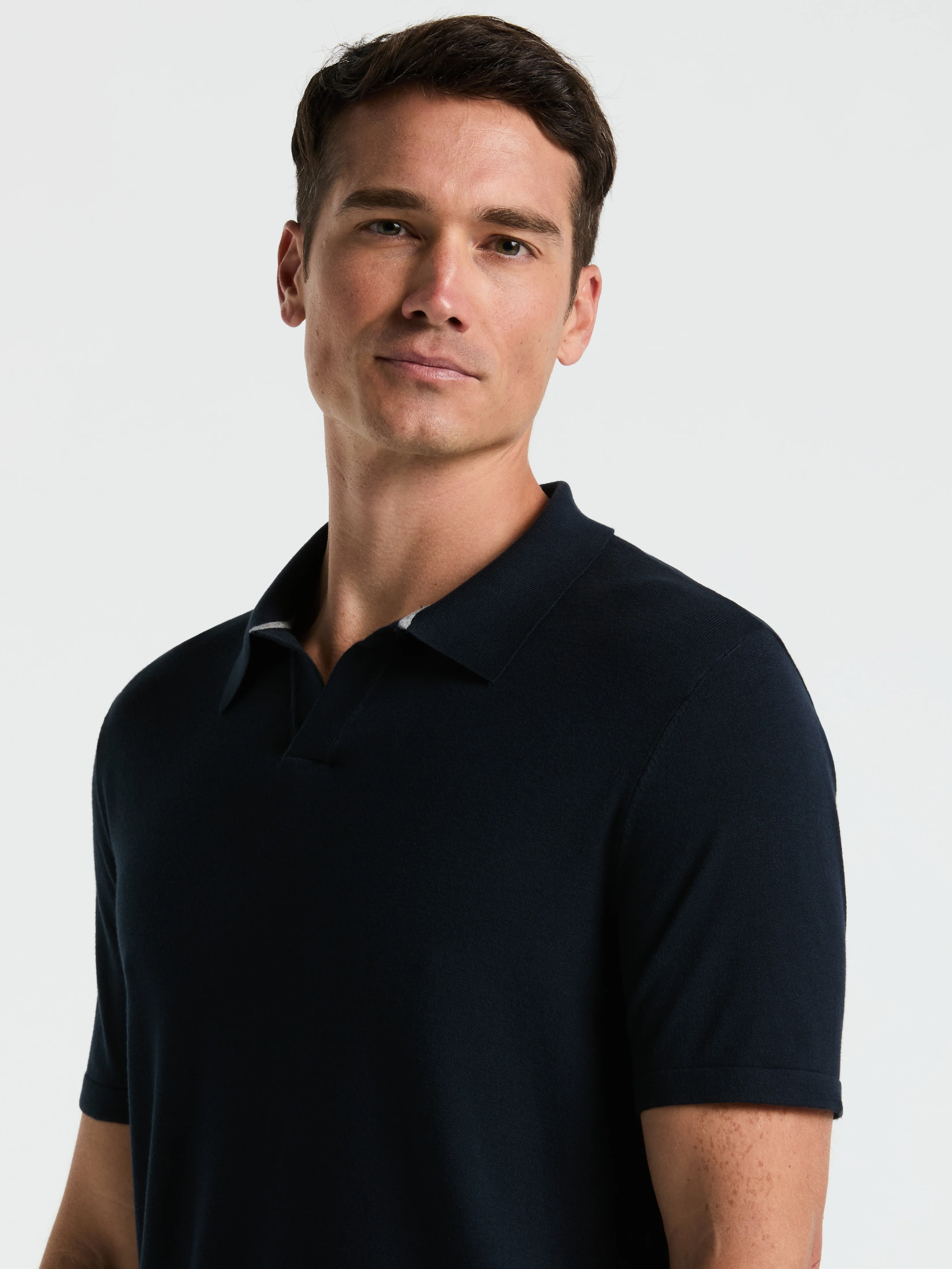 Tech Knit Open Polo Sweater