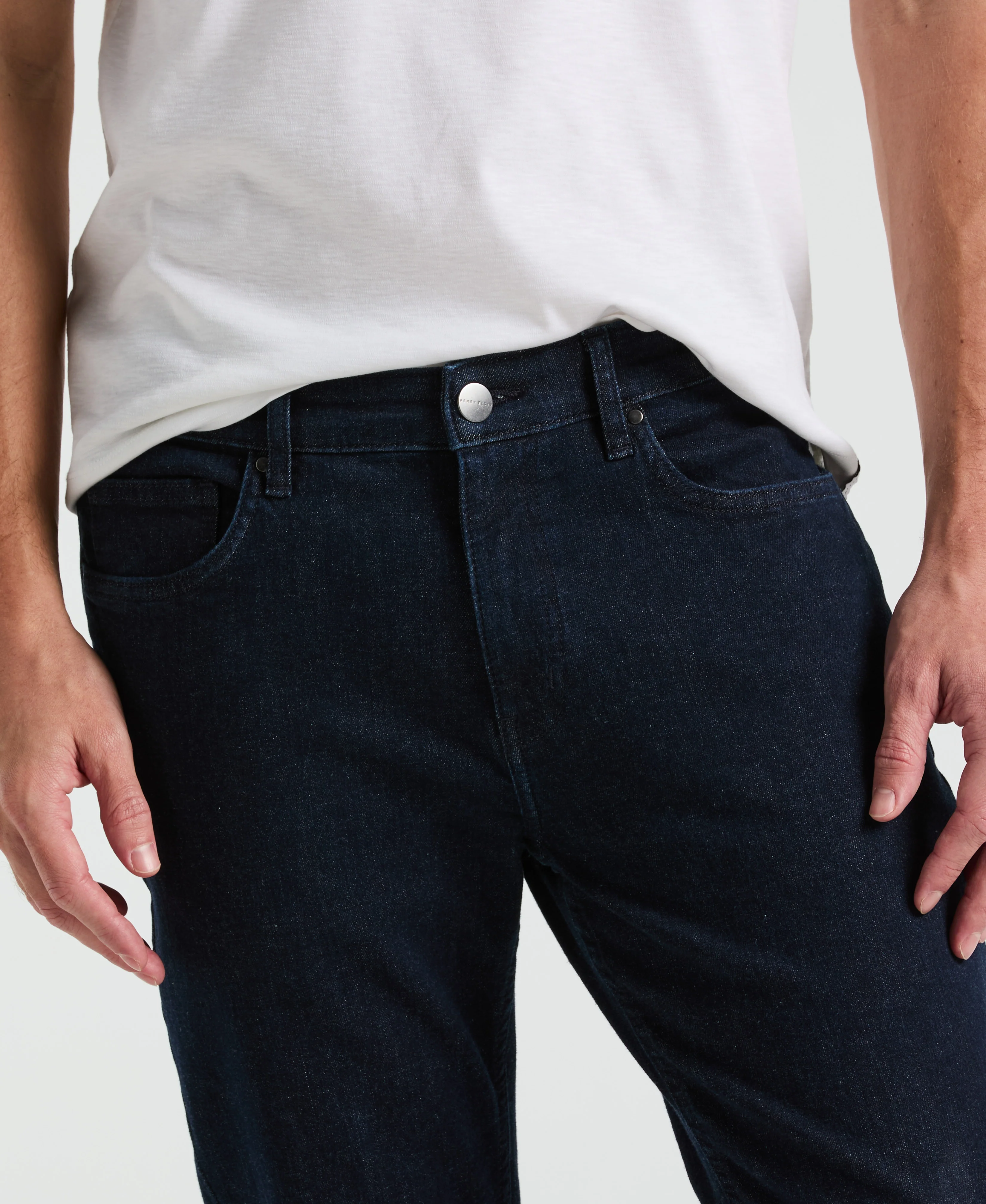 Slim Fit Indigo Rinse 5-Pocket Stretch Denim Jeans