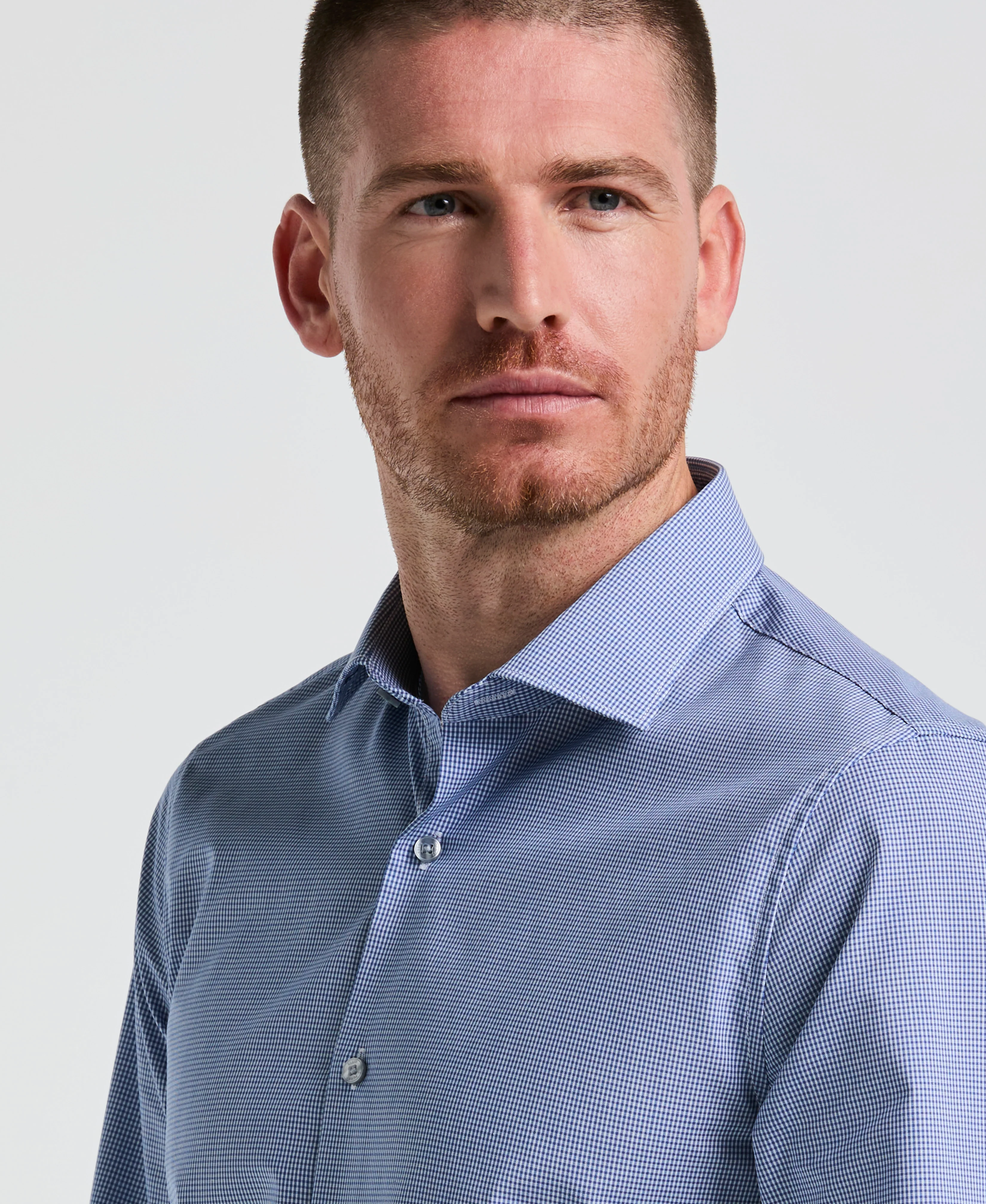 Stretch Micro Gingham Dress Shirt