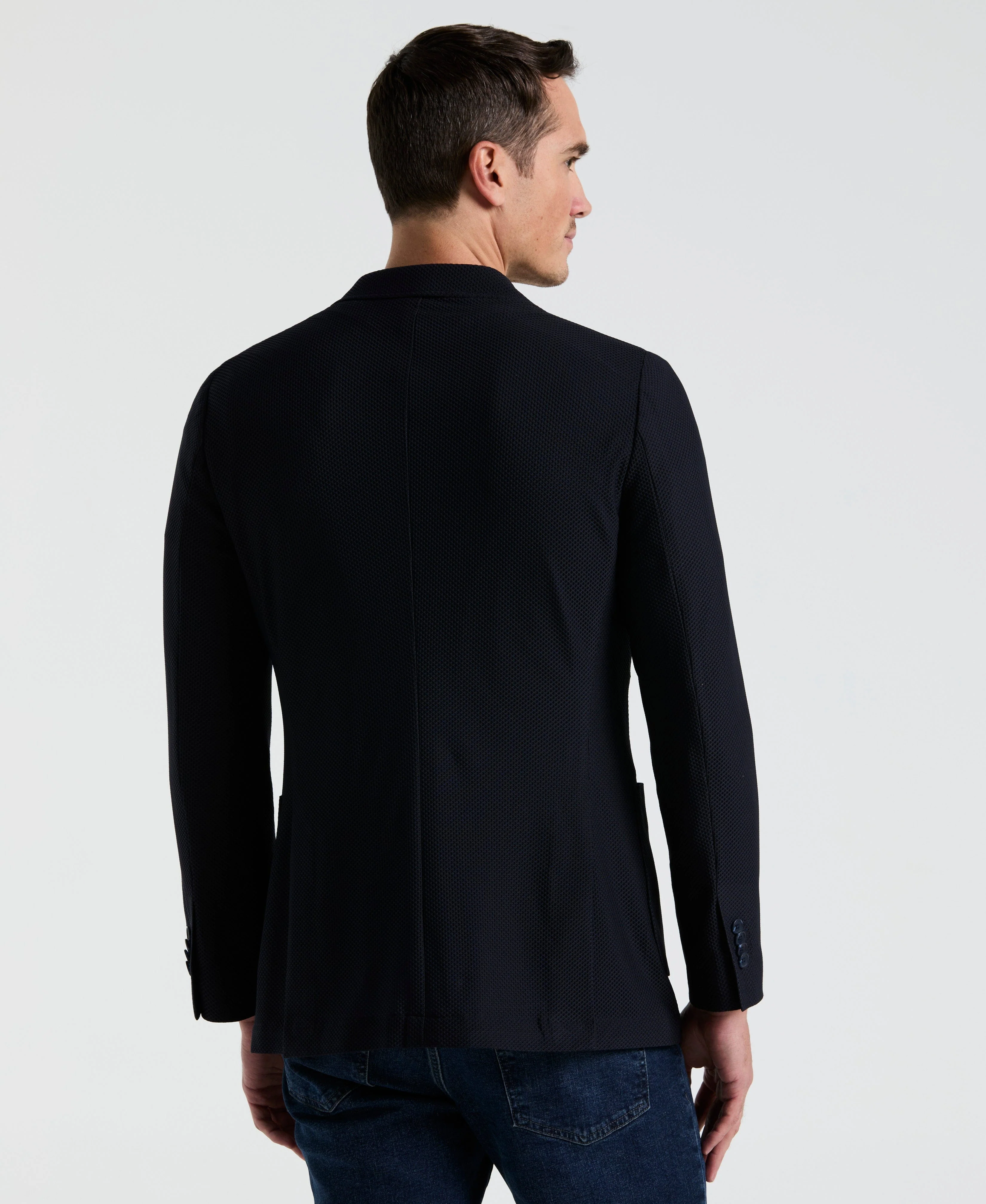 Slim Fit Solid Knit Blazer