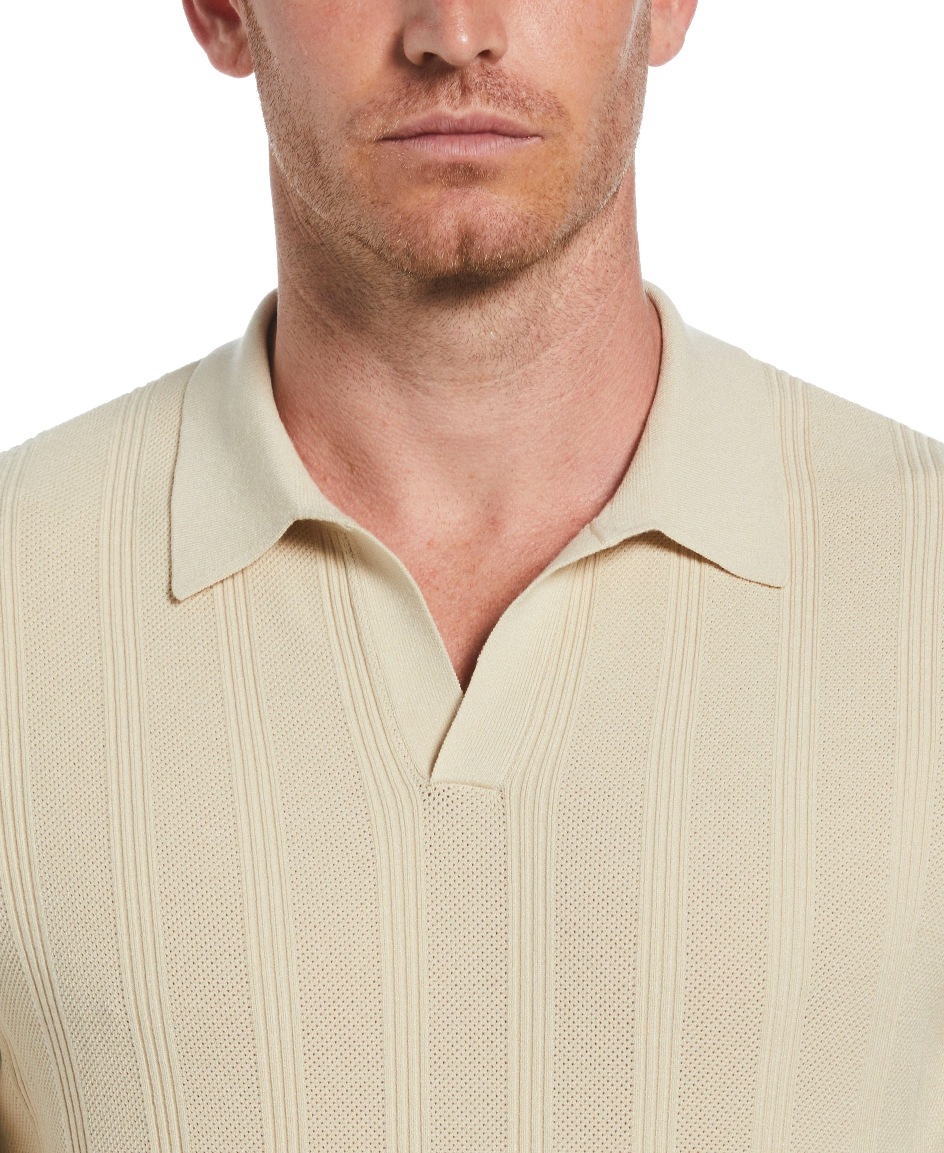 Mesh Stripe Sweater Polo
