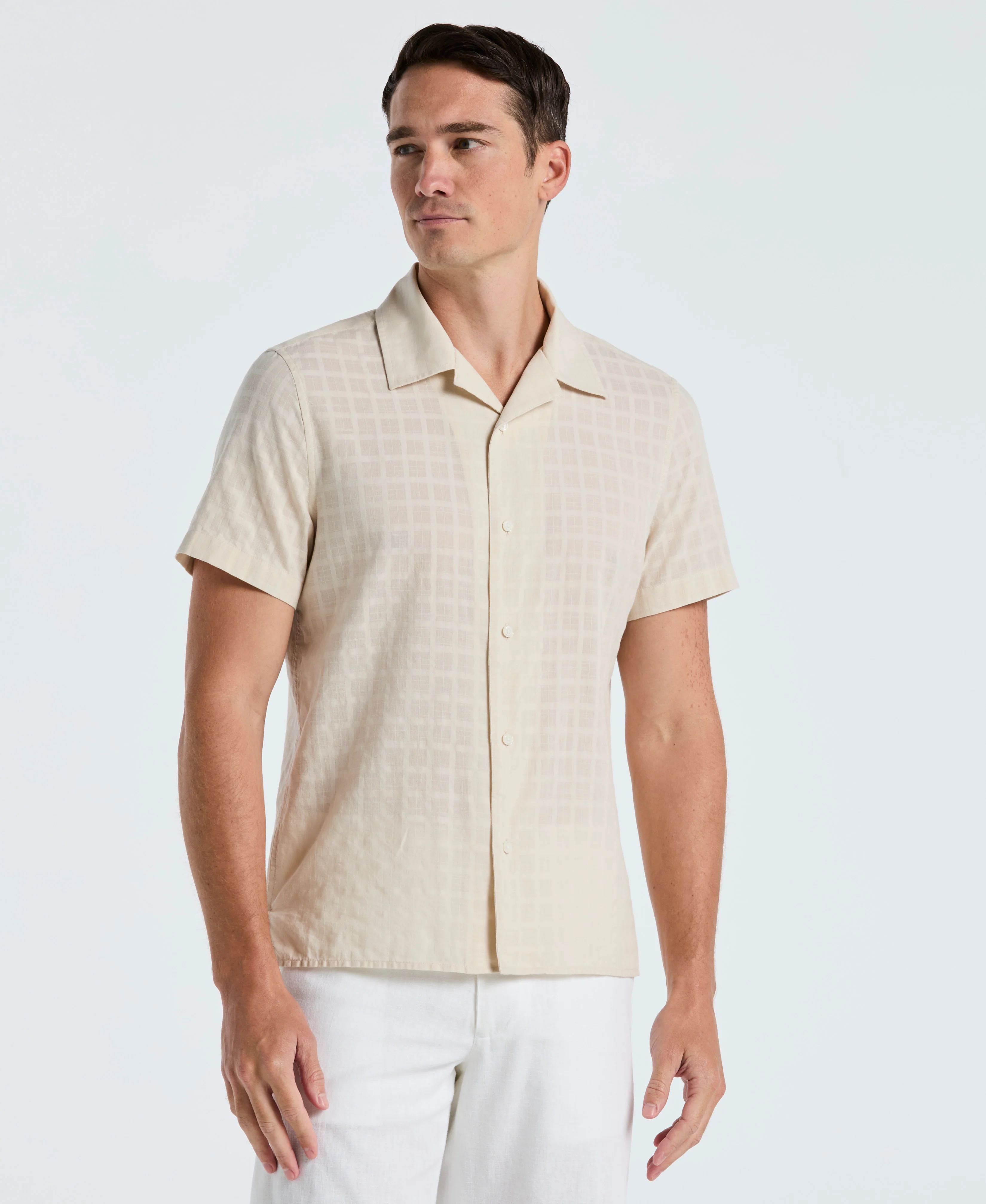 Cotton Dobby Plaid Shirt