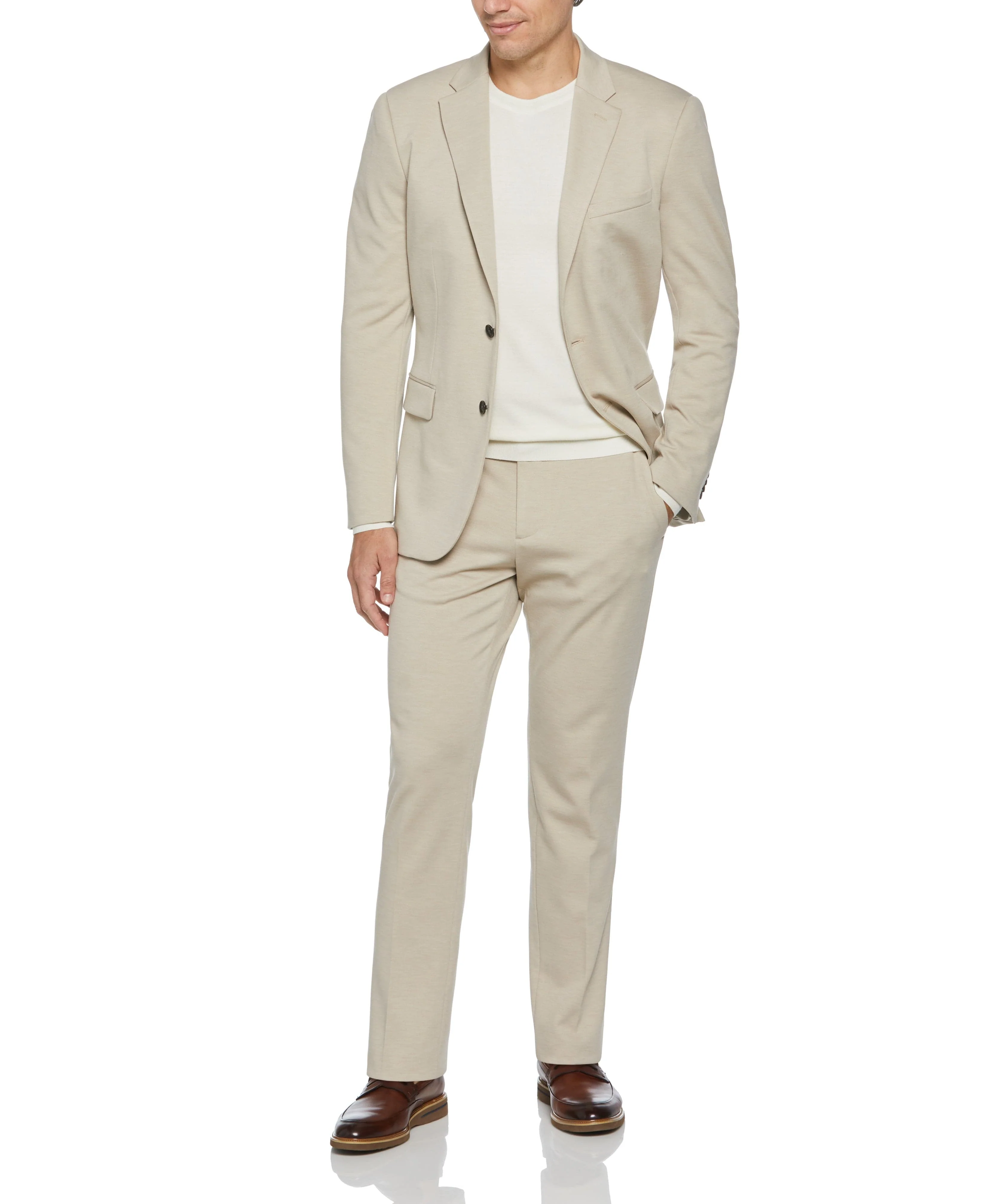 Slim Fit Solid Knit Suit Jacket