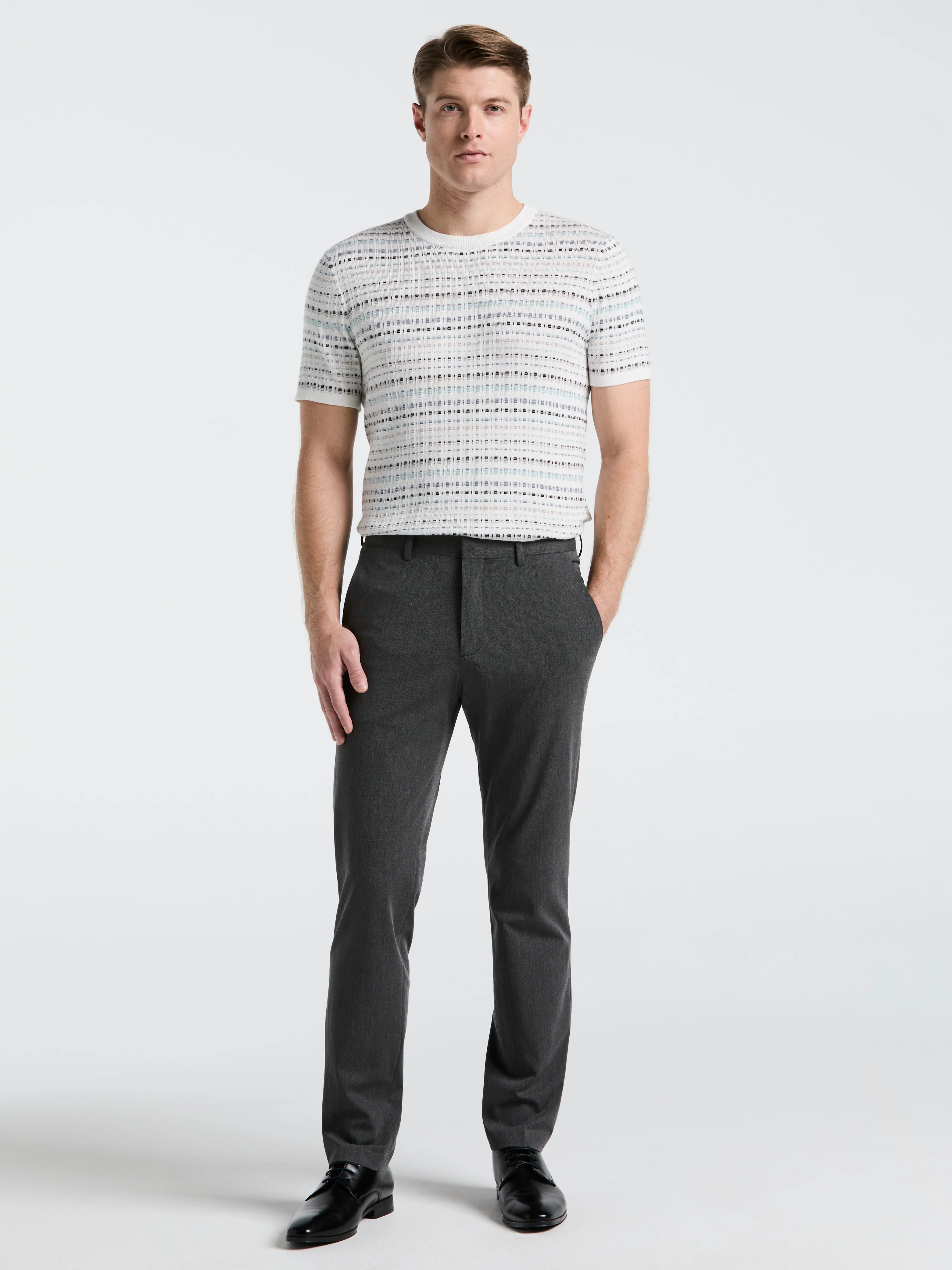 Multi Color Geometric Print Crew Sweater