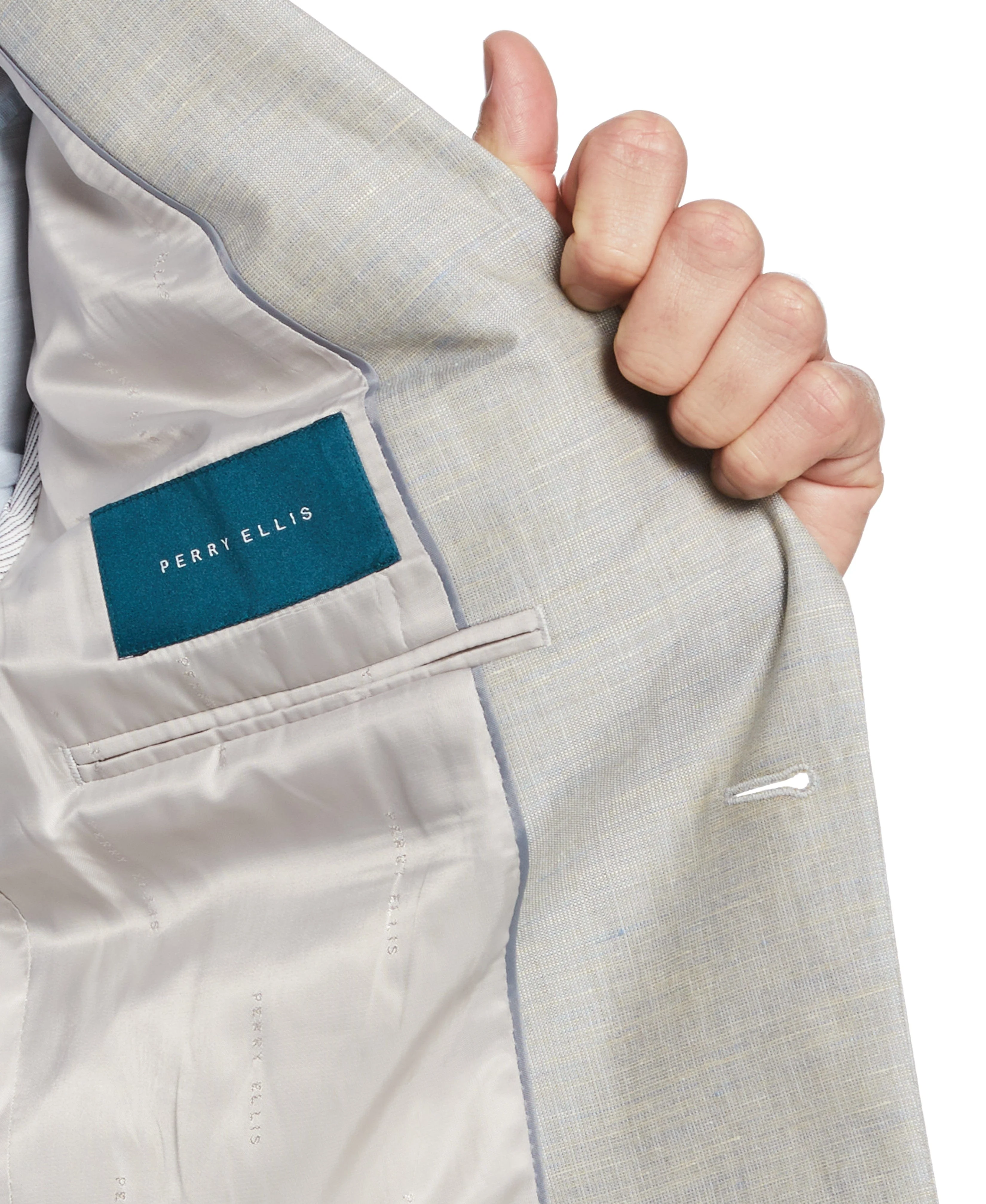 Very Slim Linen Blend Textured Suit Jacket