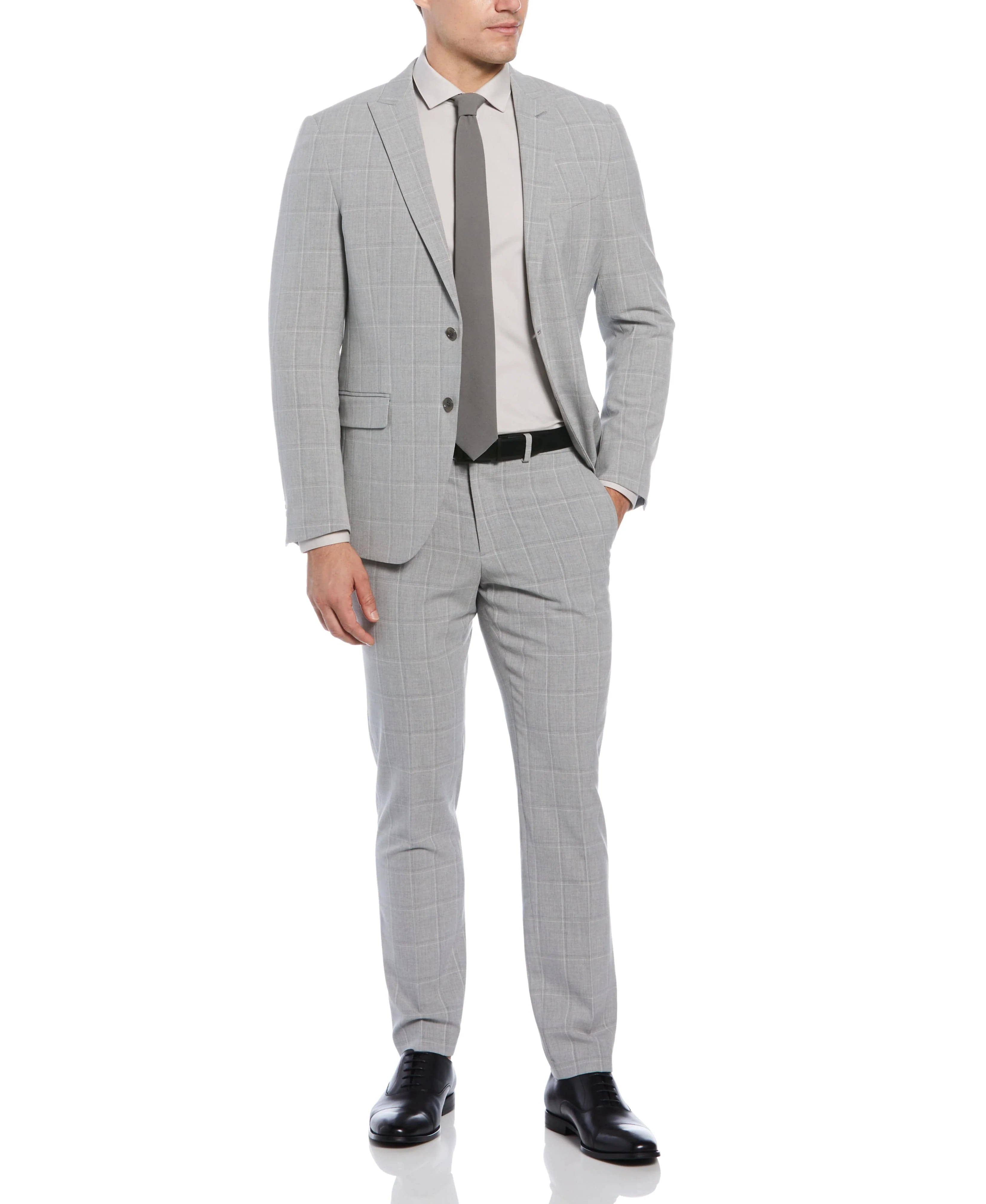 Slim Fit Windowpane Suit Jacket