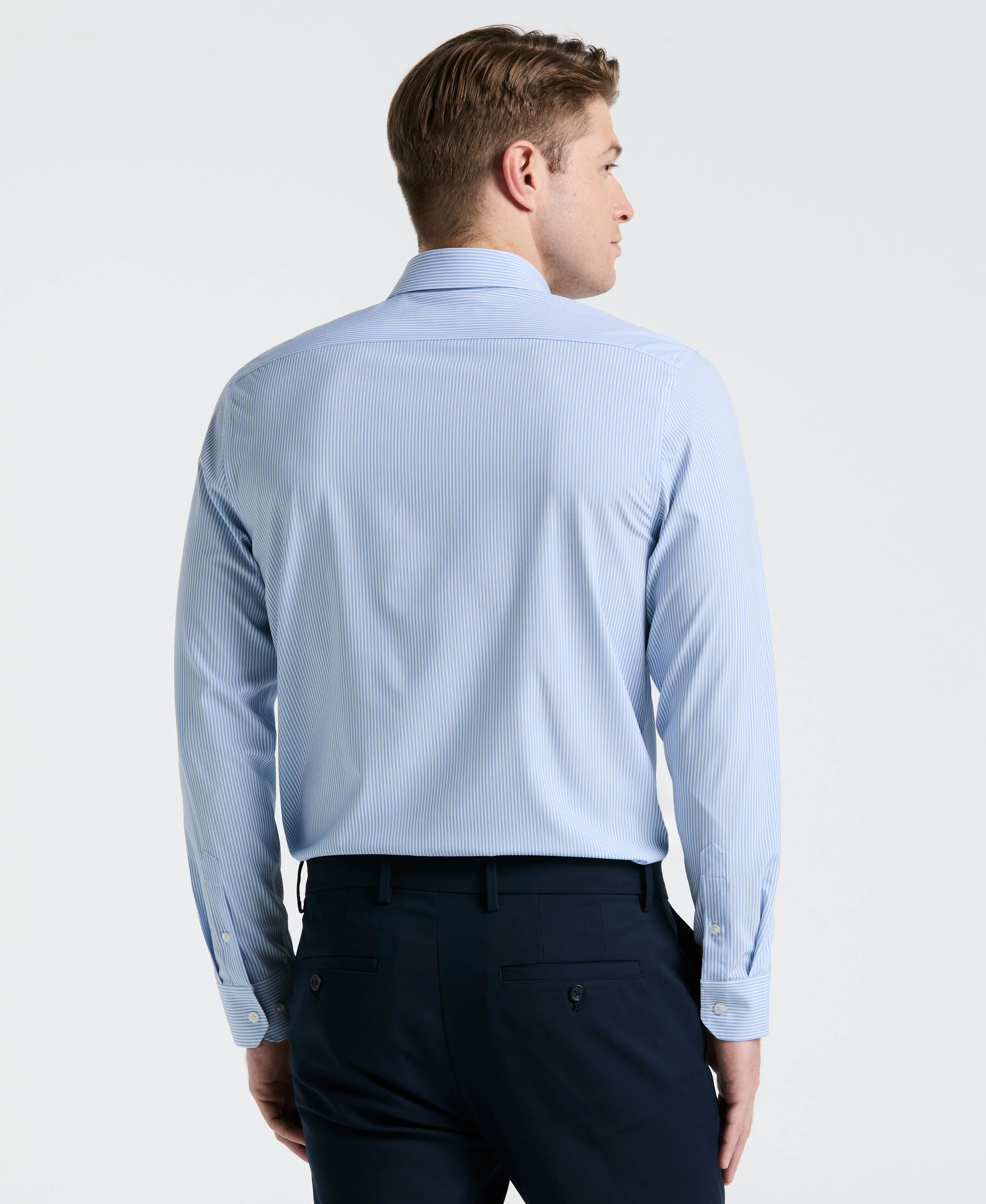 Performance Tech Striped Print Dress Shirt