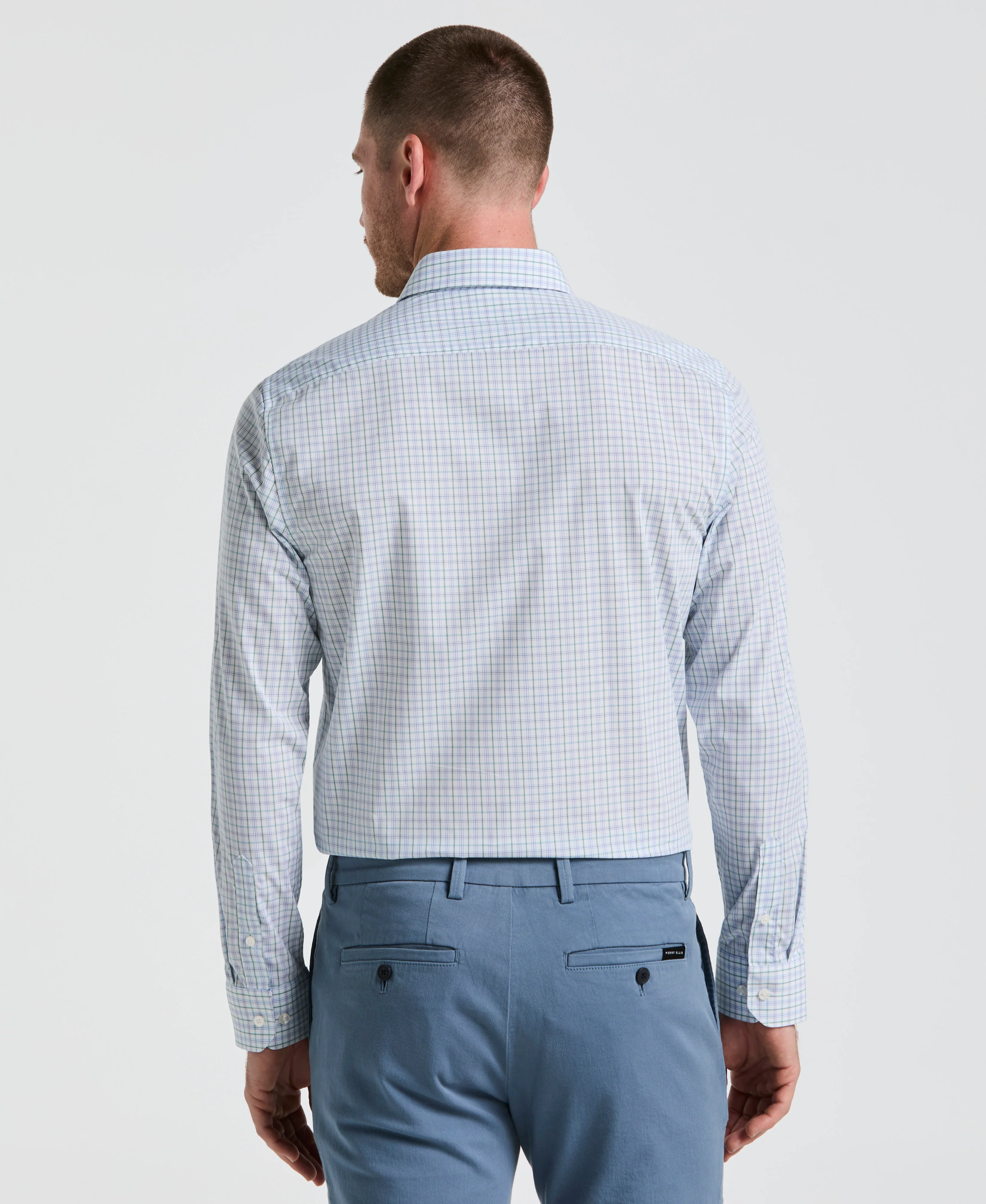 Stretch Checkered Dress Shirt