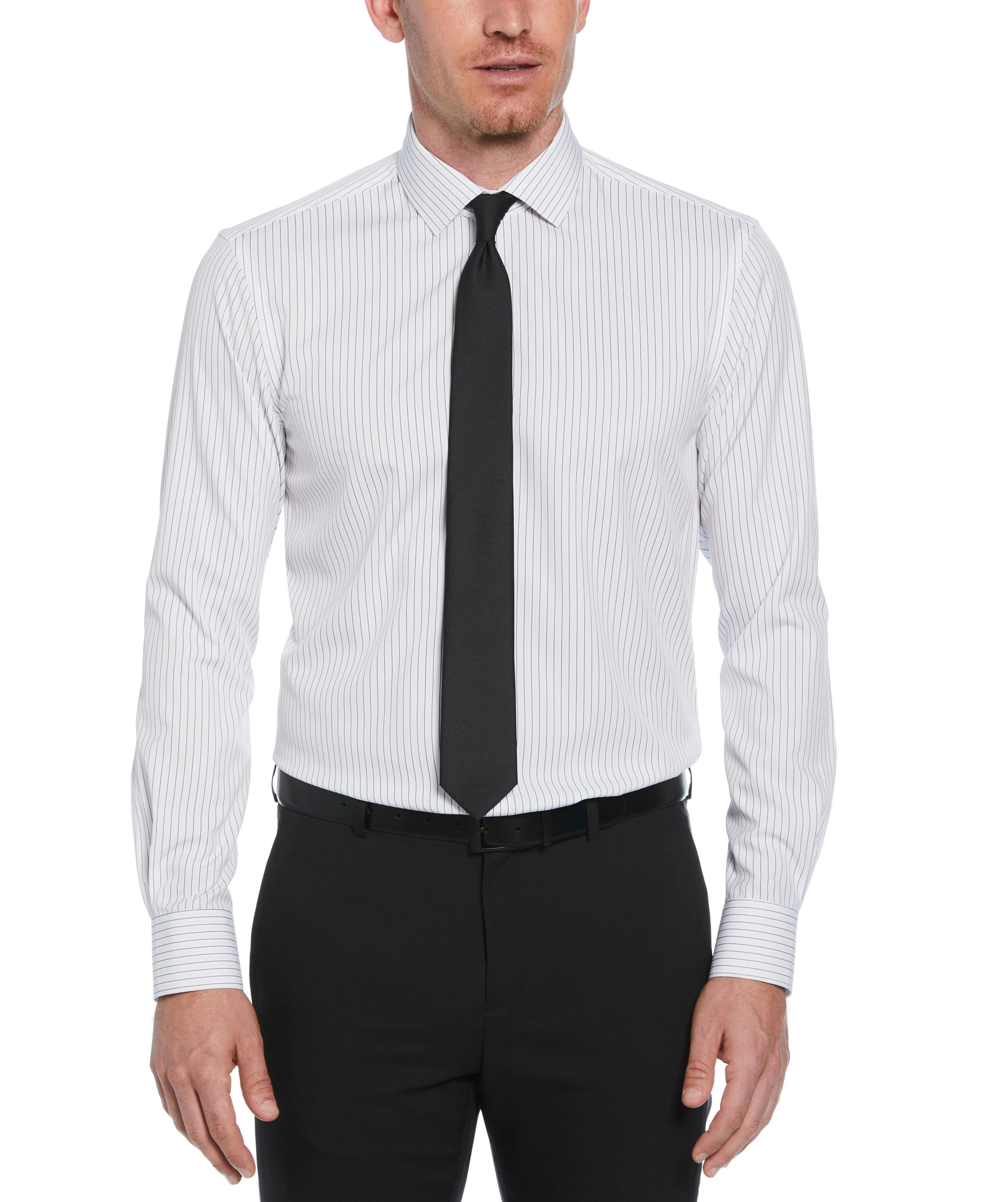 Slim Fit Button-Down Stretch Stripe Dress Shirt
