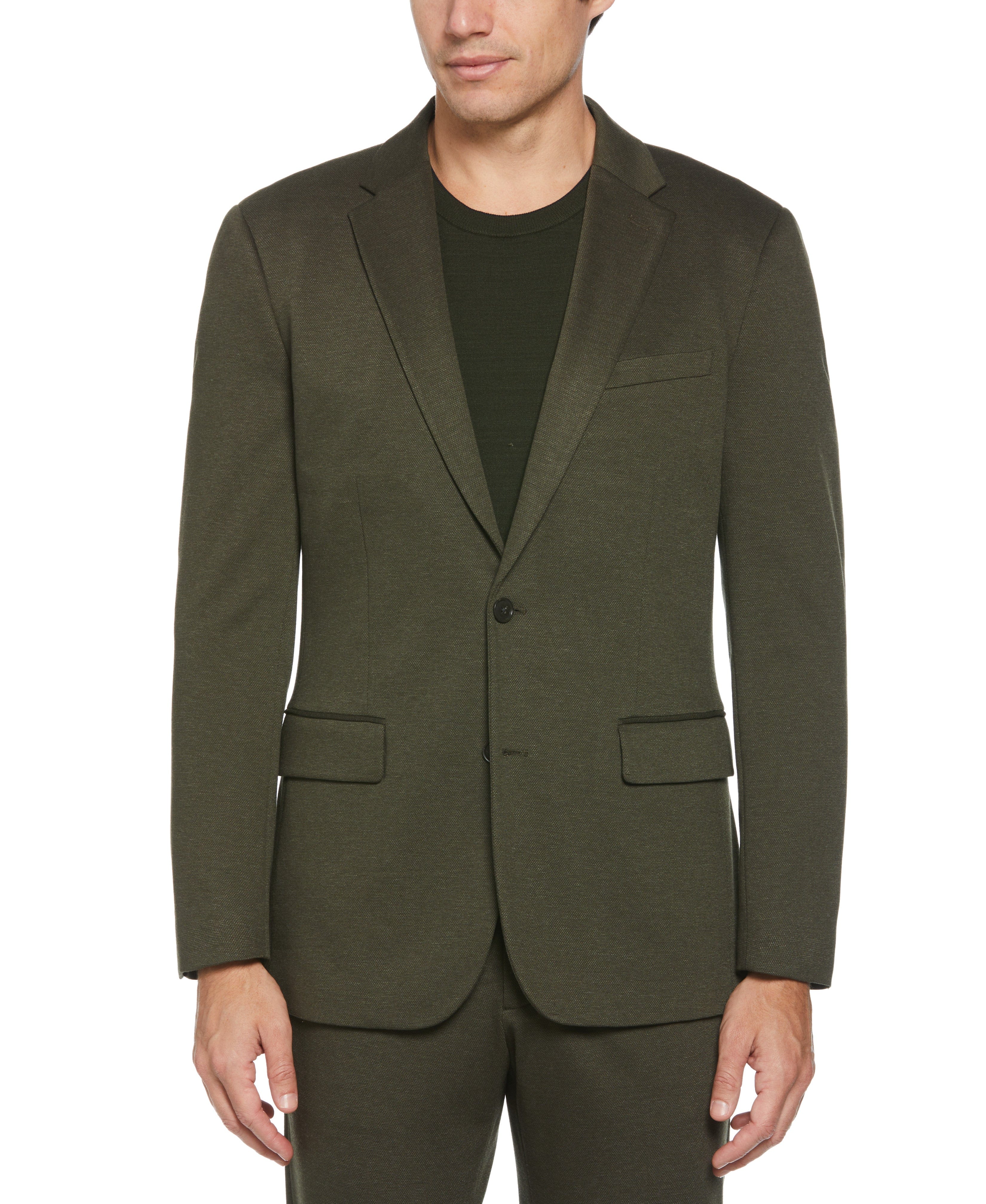 Slim Fit Two Tone Smart Knit Suit Jacket