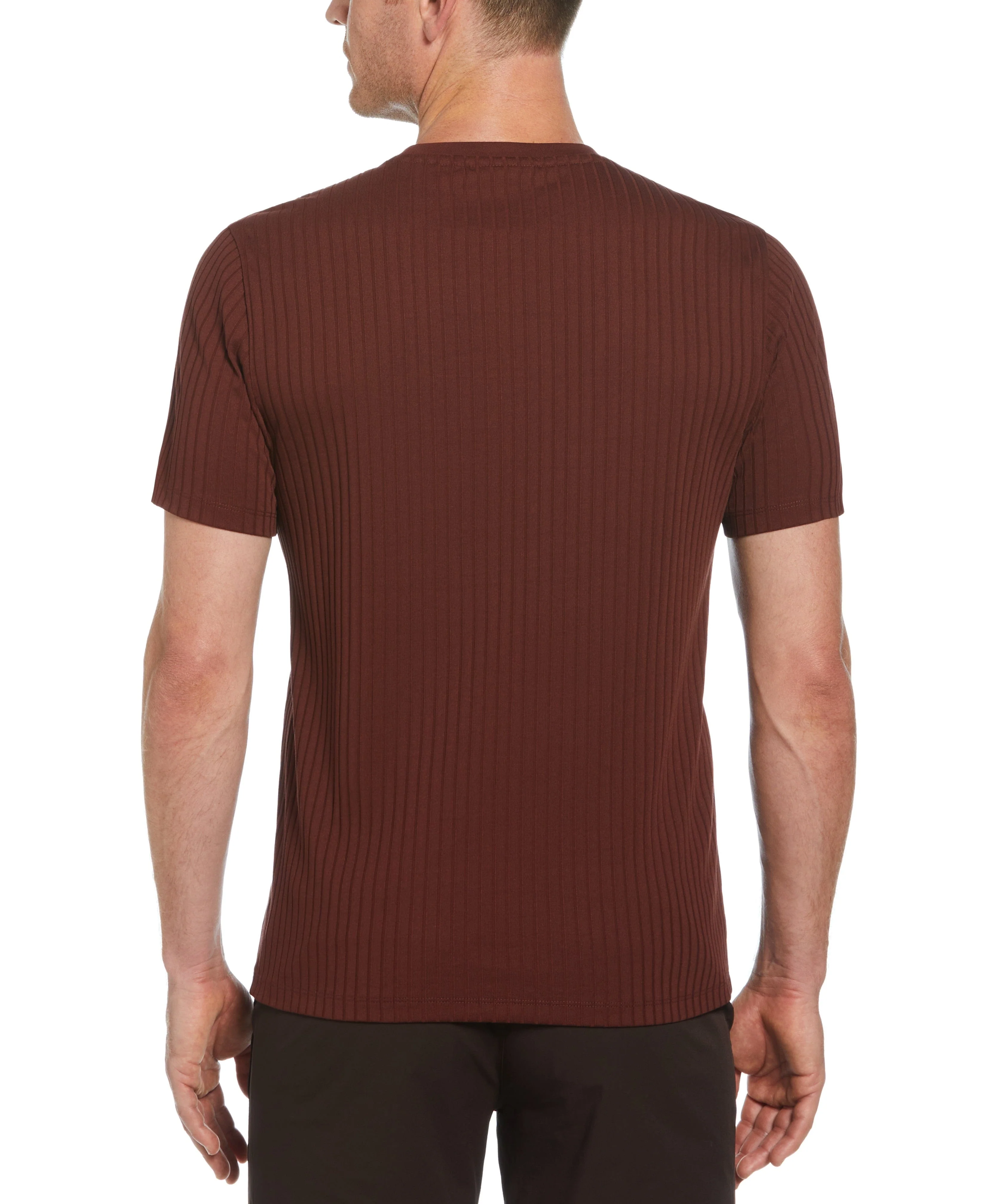 Rib Knit Crew Neck Tee