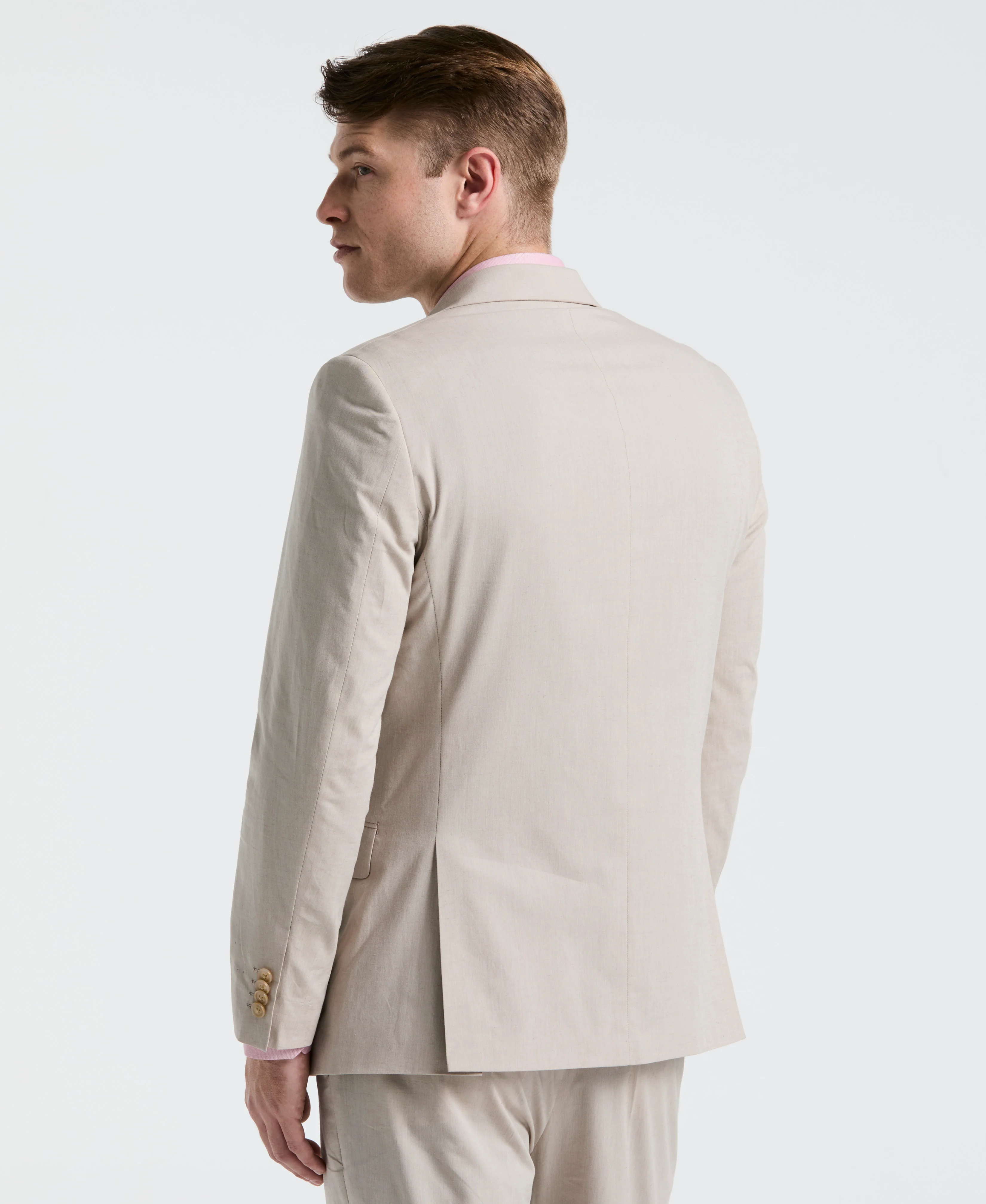 Slim Fit Solid Linen Blend Suit Jacket