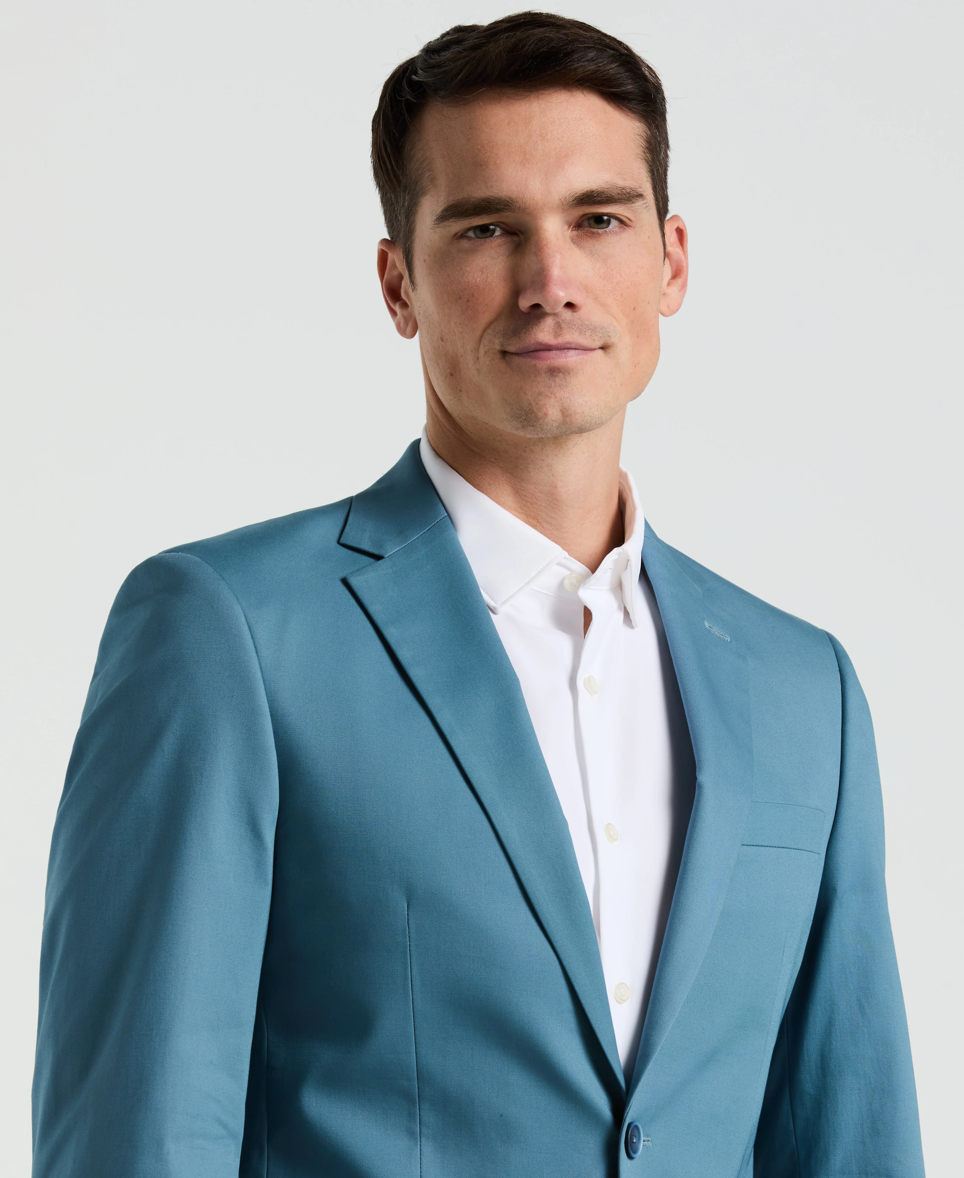 Slim Fit Solid Cotton Blend Suit Jacket