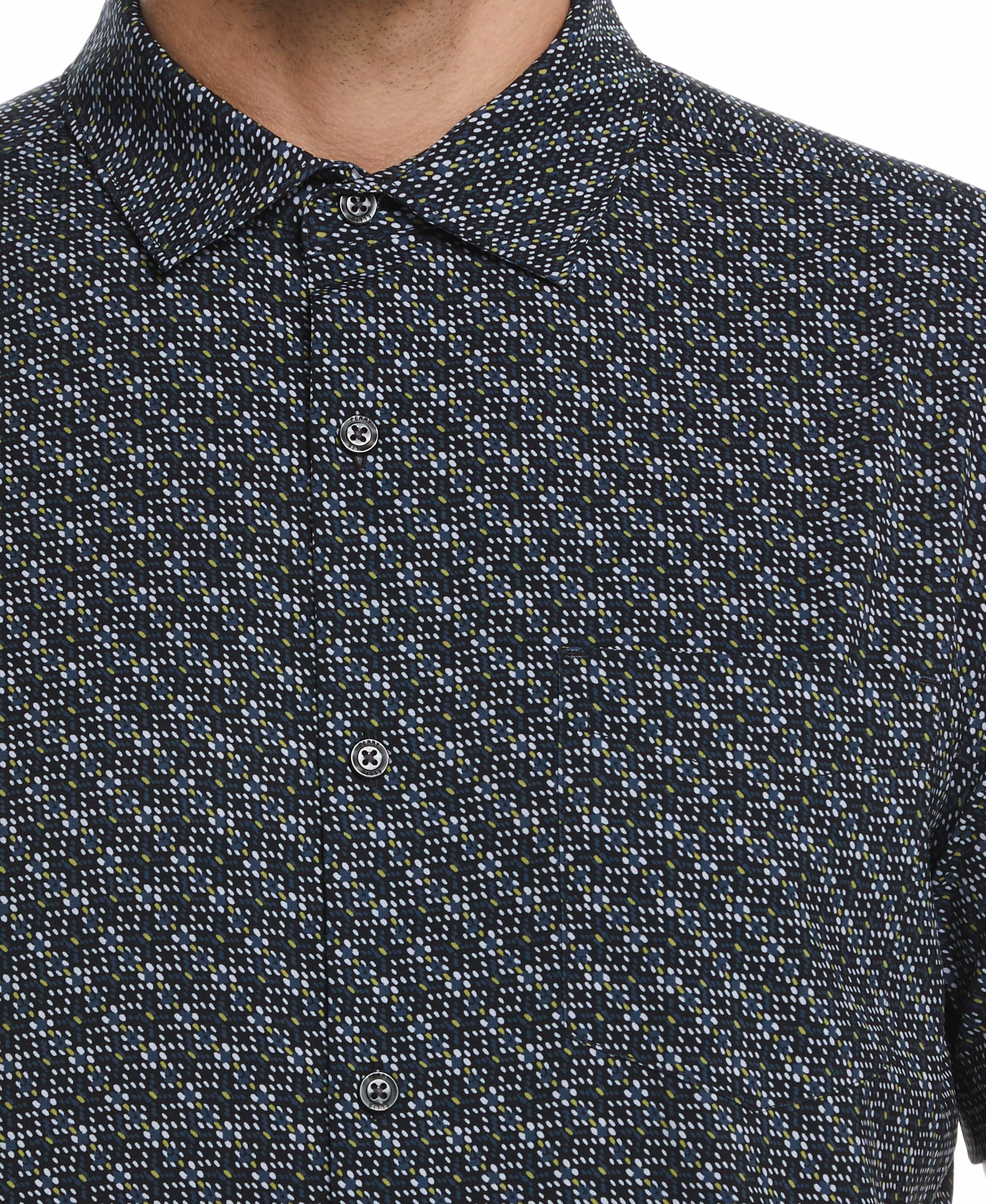 Total Stretch Micro Motif Print Shirt