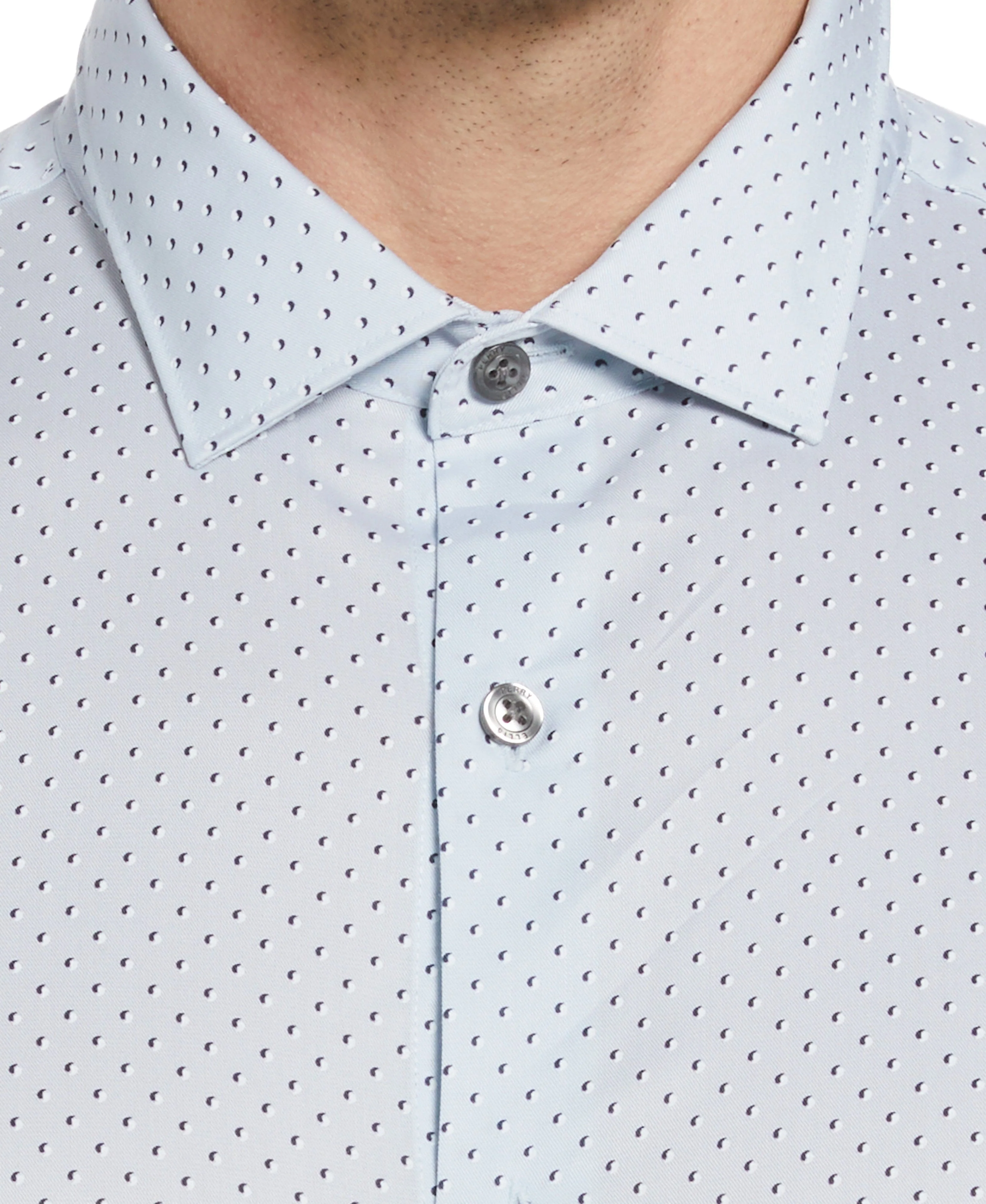 Slim Fit Dot Print Dress Shirt