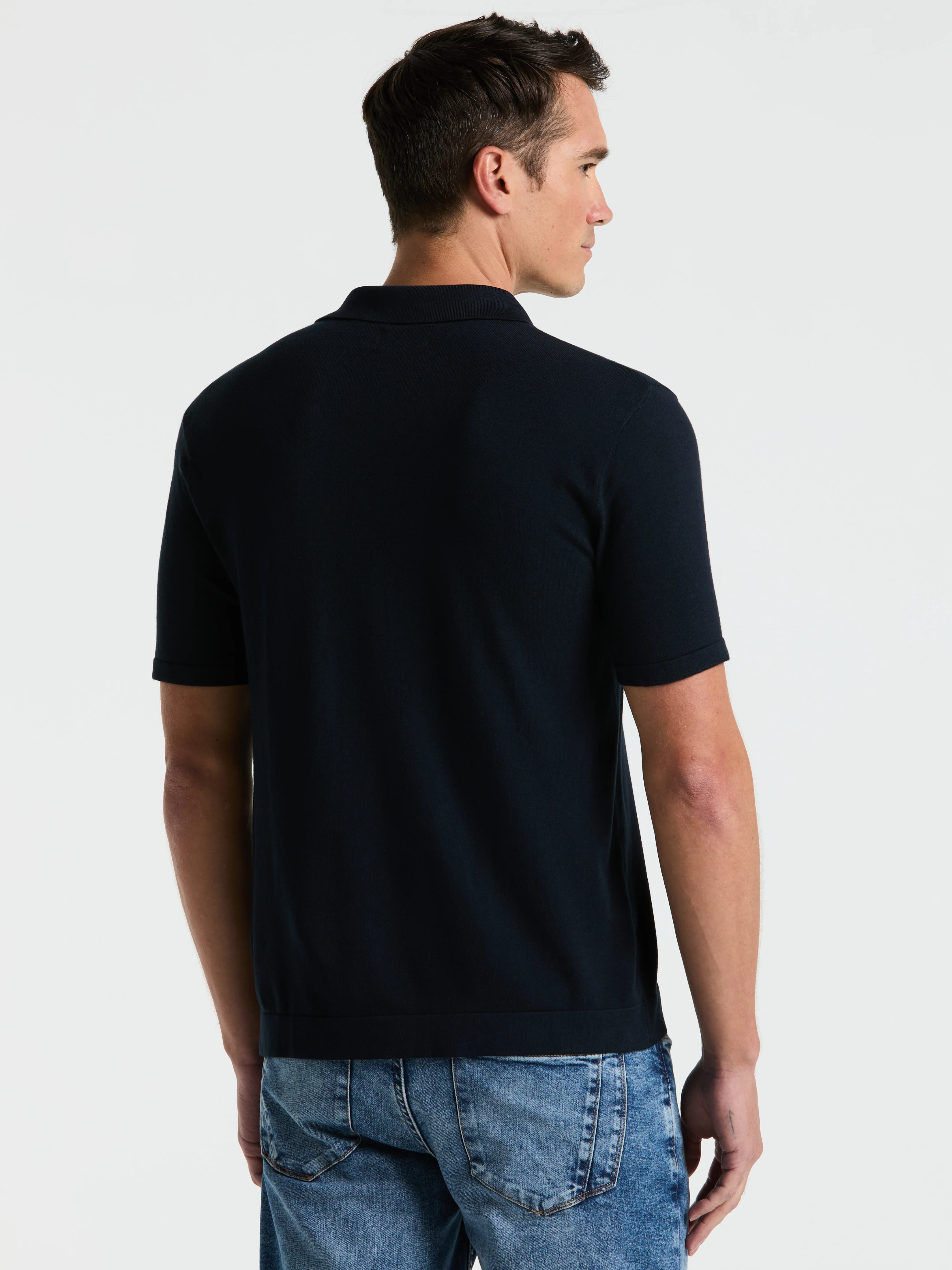 Tech Knit Open Polo Sweater