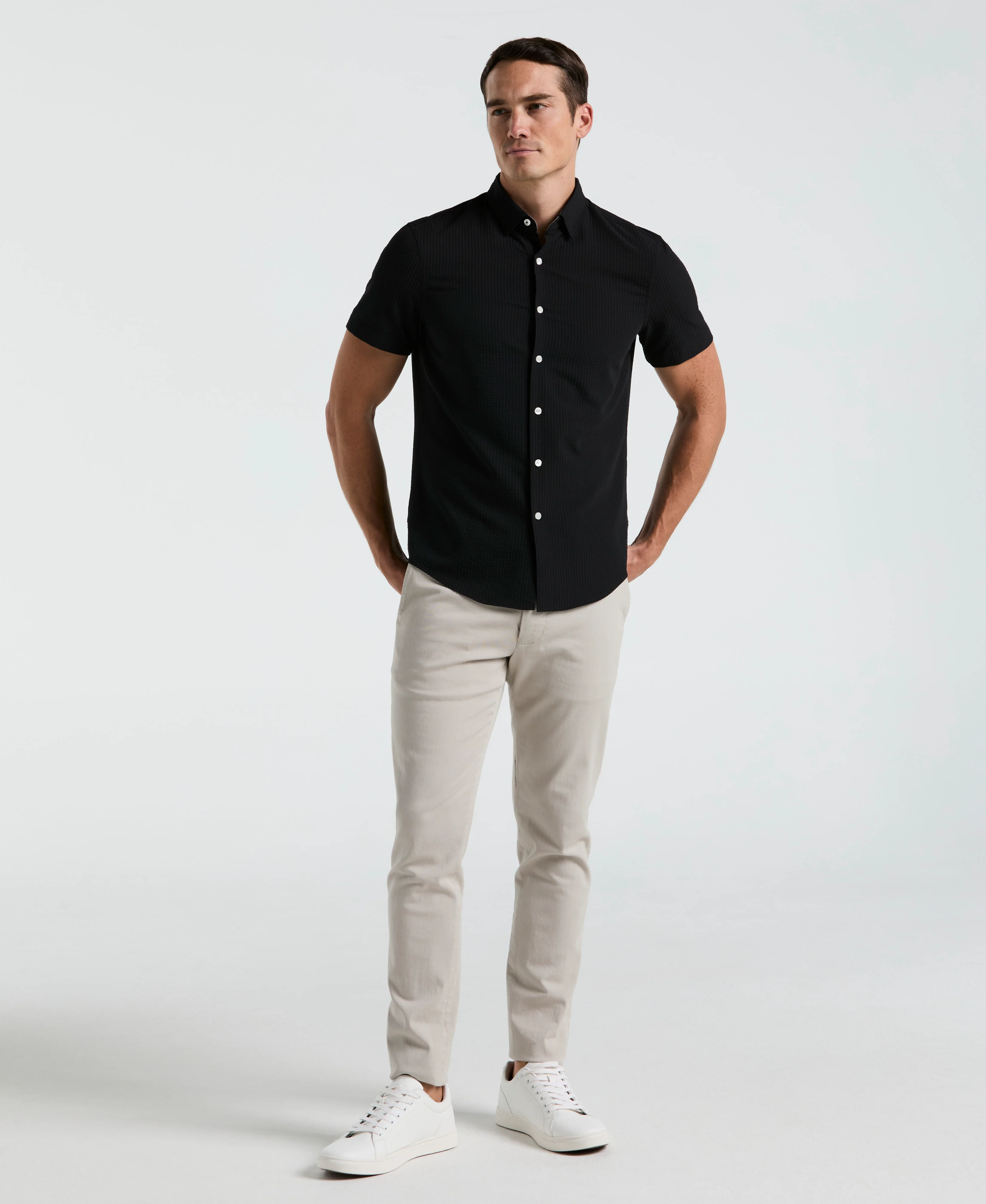Stretch Seersucker Slim Fit Shirt